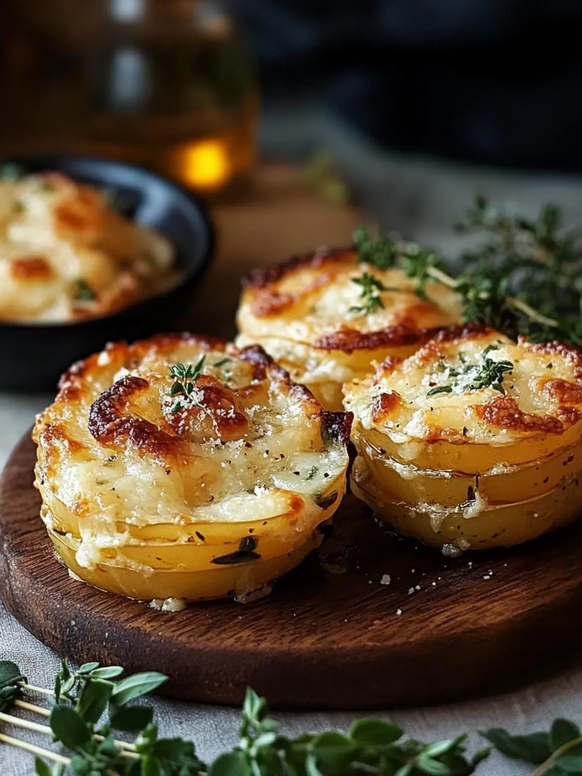 Geröstete Knoblauch-Parmesan-Kartoffelstapel