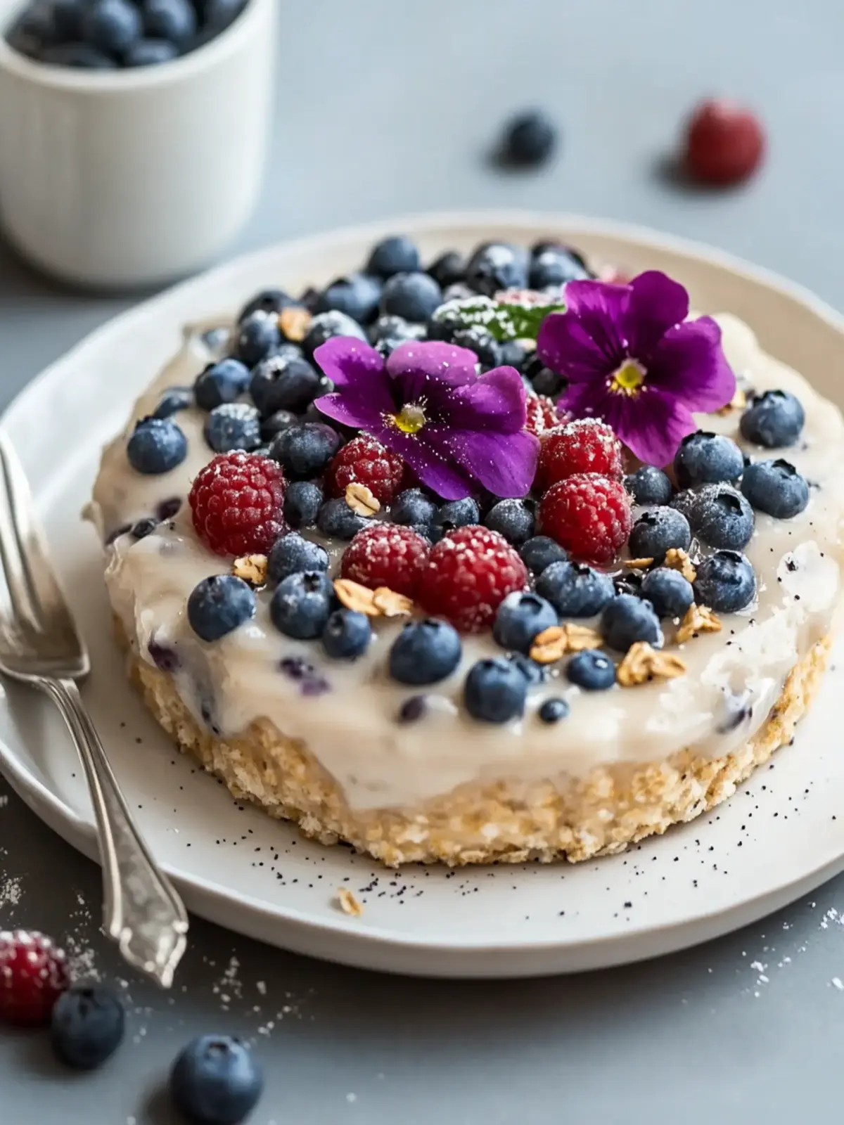 Übernachtungs-Haferflocken mit Heidelbeeren und Chiasamen