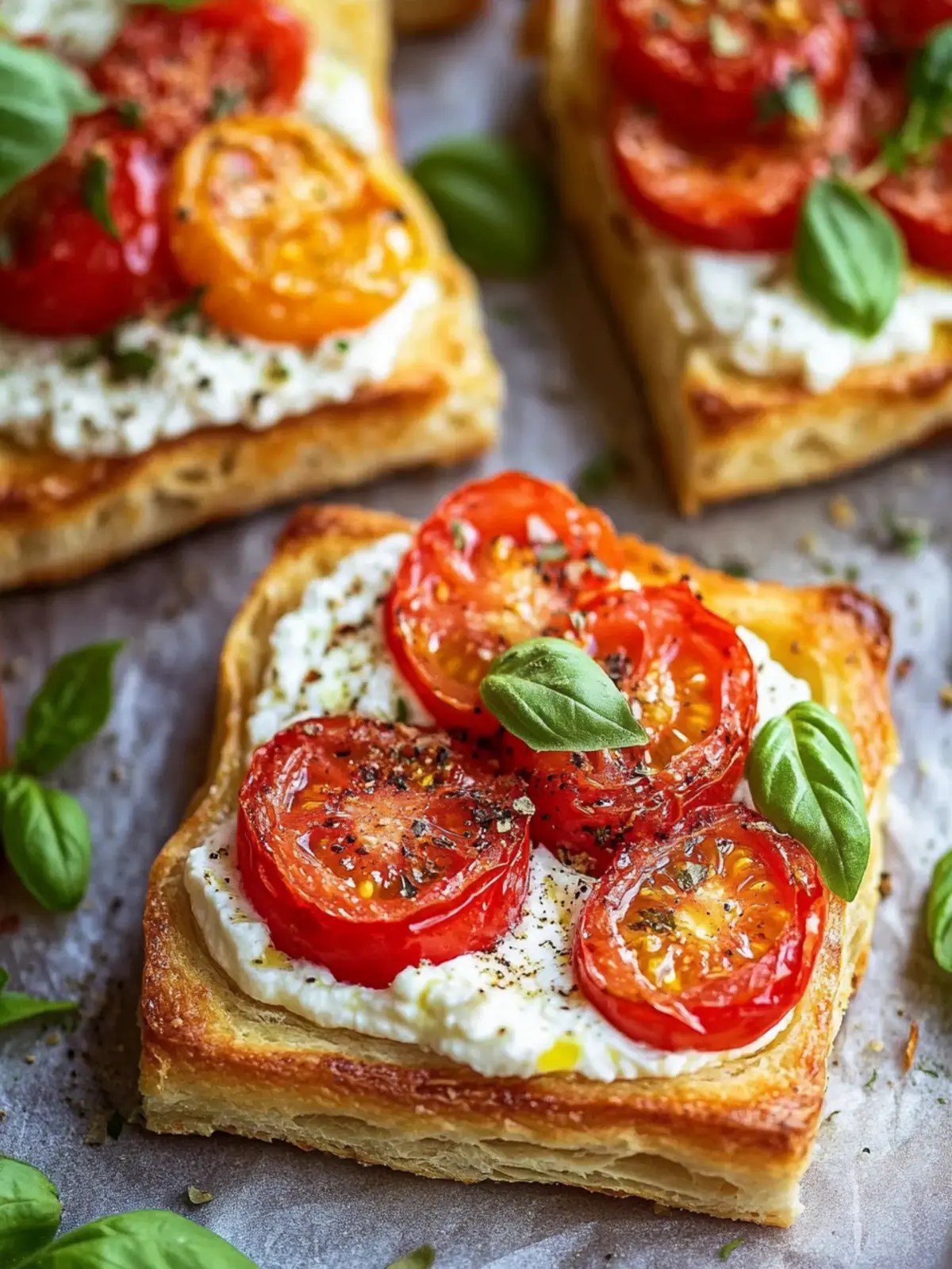Tomatentörtchen mit Blätterteig und Ricotta – Ein Genuss für jeden Anlass 4 Tomatentörtchen mit Blätterteig und Ricotta