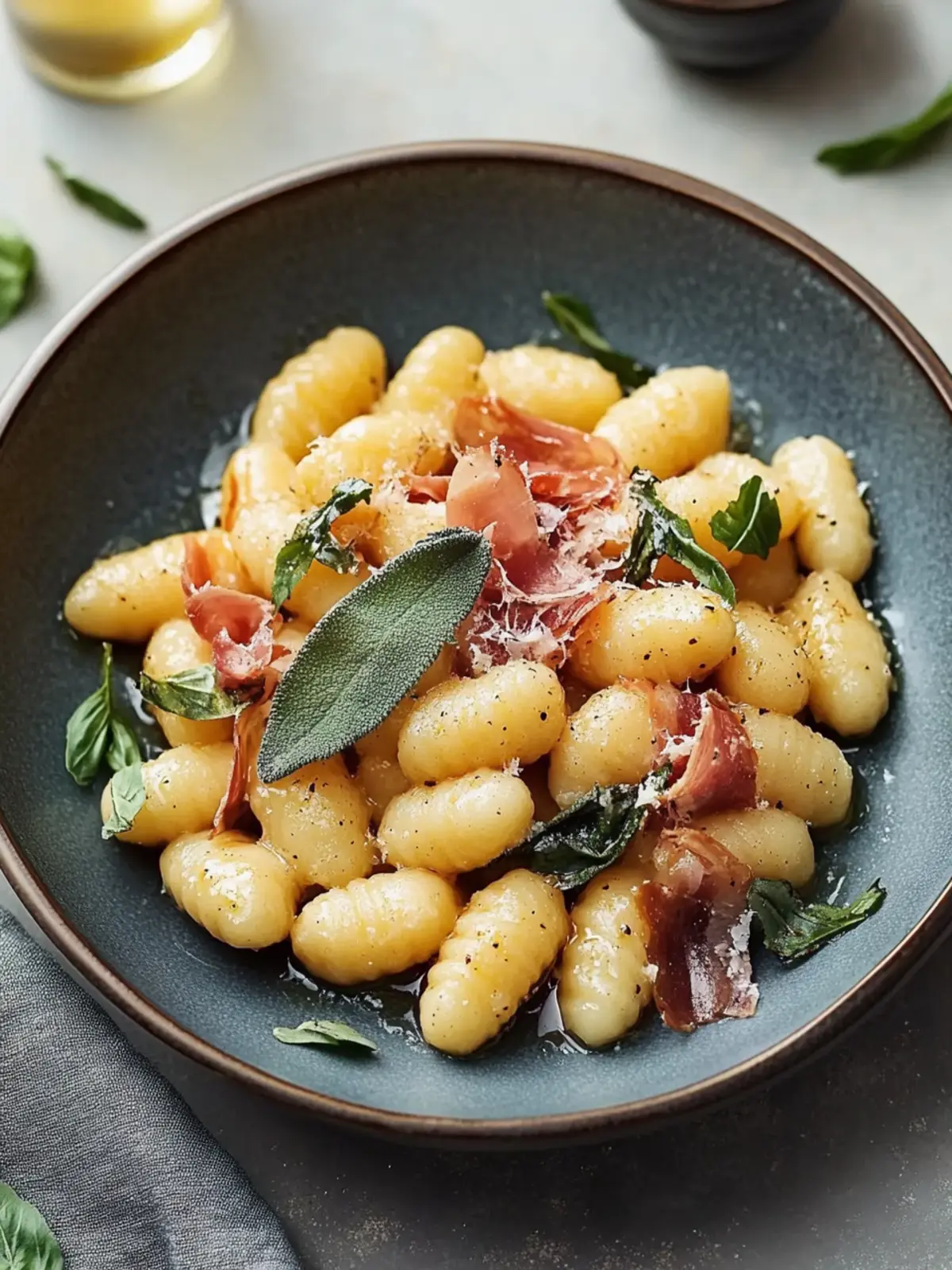 Krosse Gnocchi mit brauner Butter, Salbei und Prosciutto-Sensation 4 Krosse Gnocchi mit brauner Butter, Salbei und Prosciutto-Delikateß