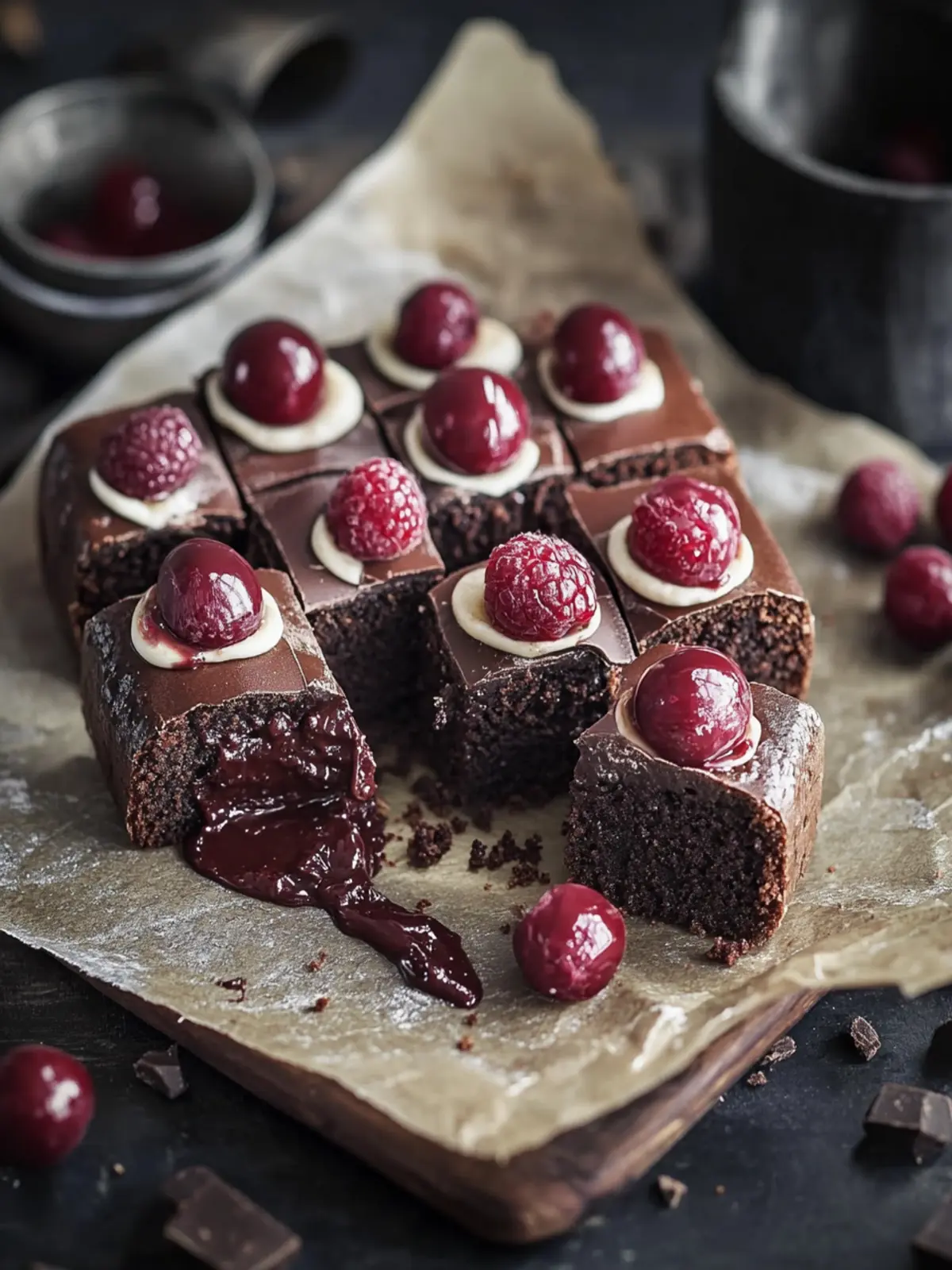 Schoko-Kirsch-Brownie-Bomben – Der perfekte Schokoladengenuss 4 Schoko-Kirsch-Brownie-Bomben