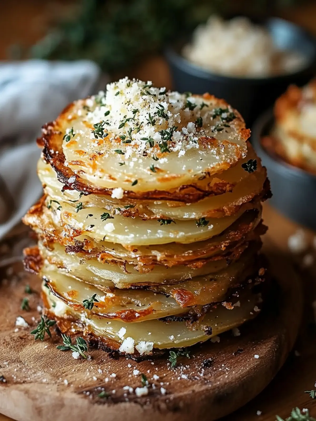 Geröstete Knoblauch-Parmesan-Kartoffelstapel für pure Gemütlichkeit 2 Geröstete Knoblauch-Parmesan-Kartoffelstapel