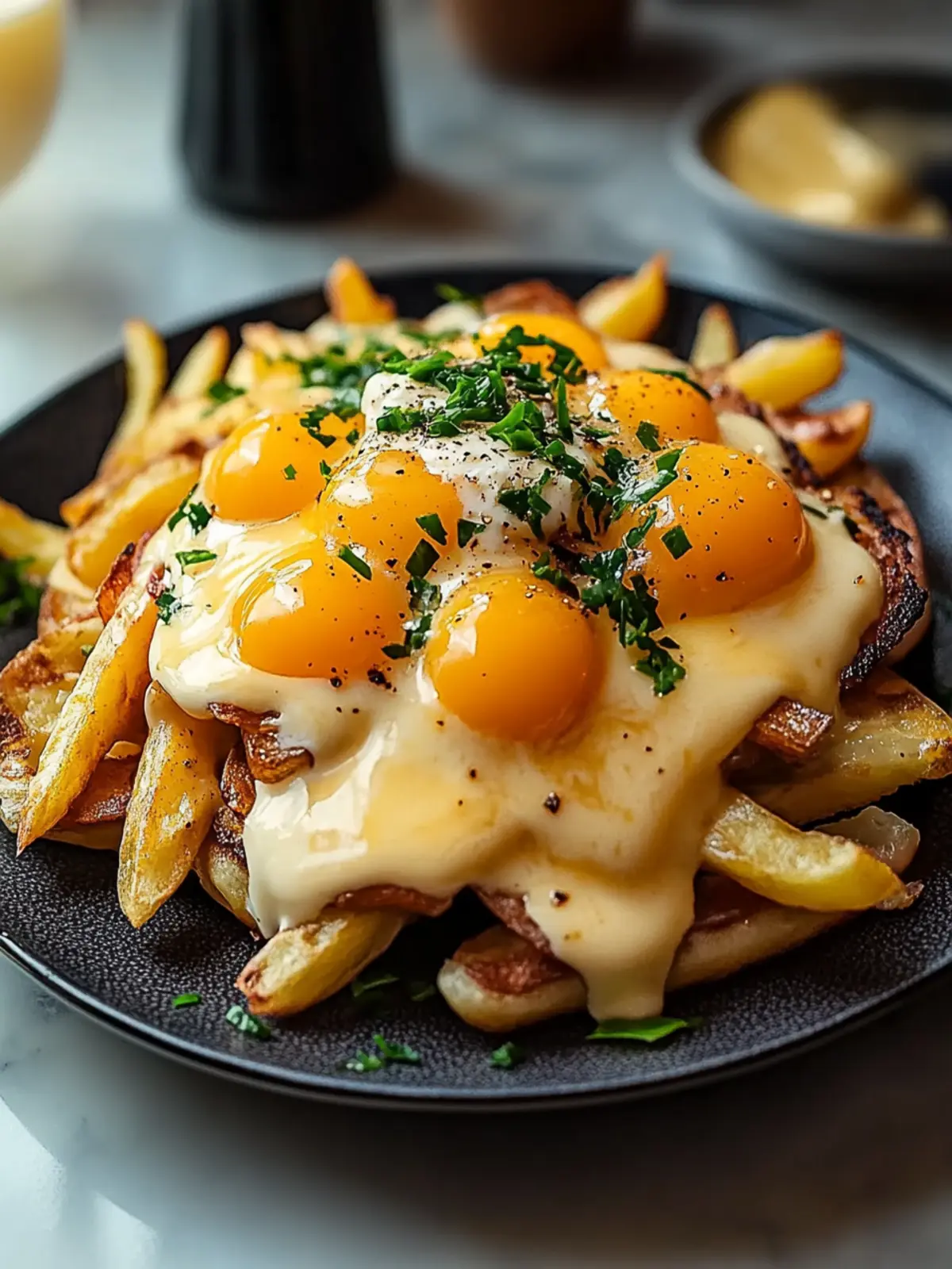 Frühstücks-Poutine mit cremiger Hollandaise-Sauce selbstgemacht 3 Frühstücks-Poutine mit cremiger Hollandaise-Sauce