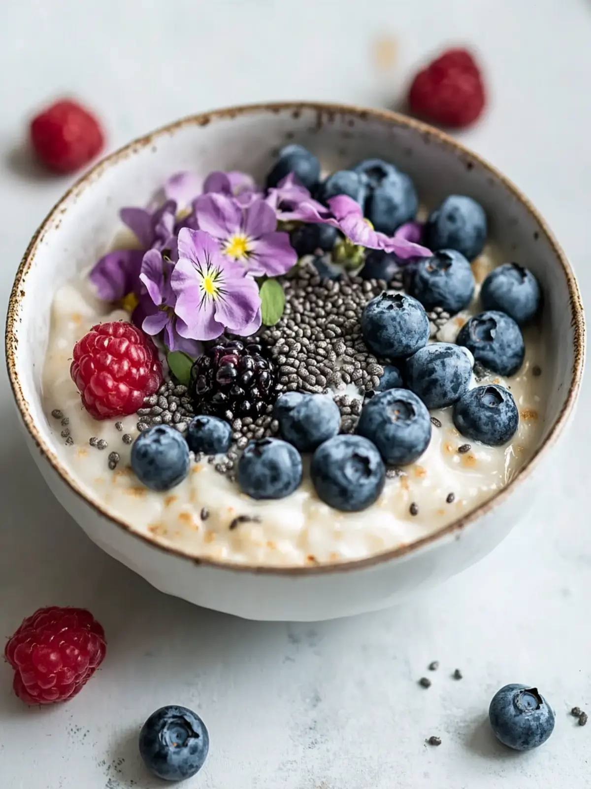 Gesunde Übernachtungs-Haferflocken mit Heidelbeeren und Chiasamen 4 Übernachtungs-Haferflocken mit Heidelbeeren und Chiasamen