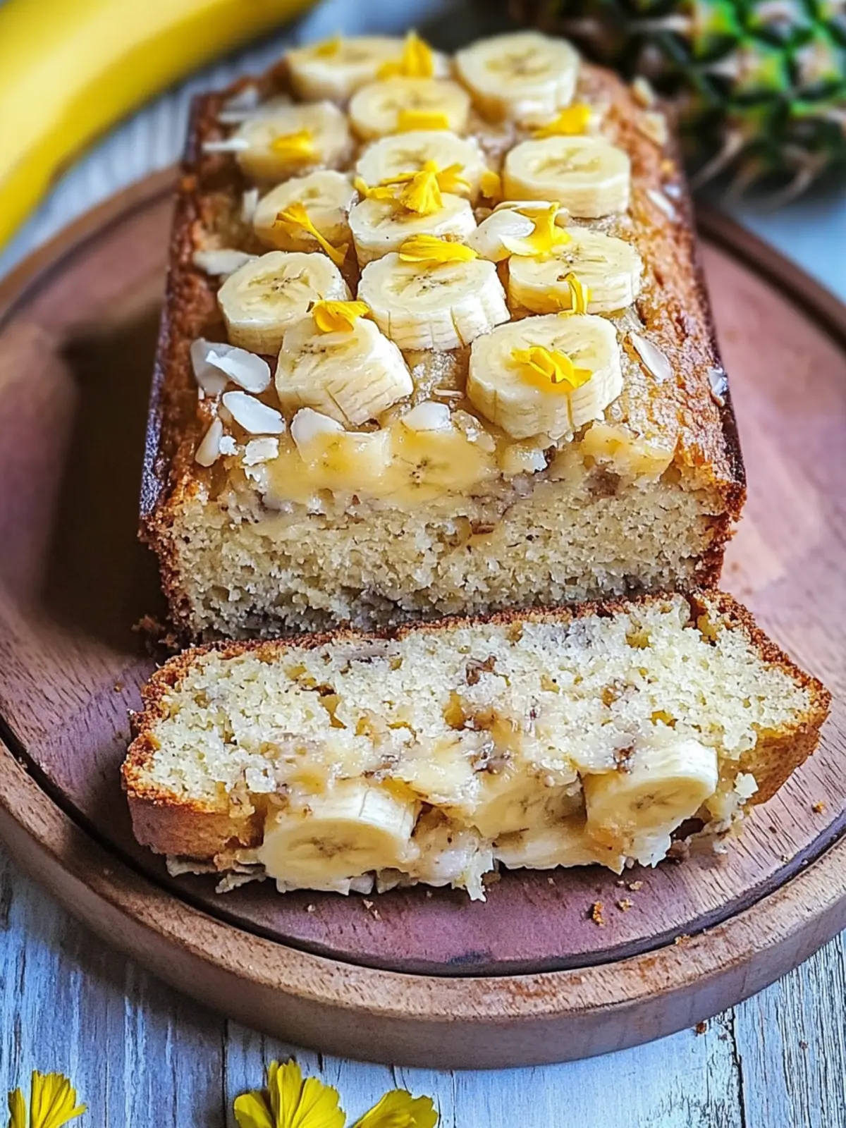 Tropisches Bananenbrot mit Ananas und Kokosnuss für Glücksmomente 2 Tropisches Bananenbrot mit Ananas und Kokosnuss