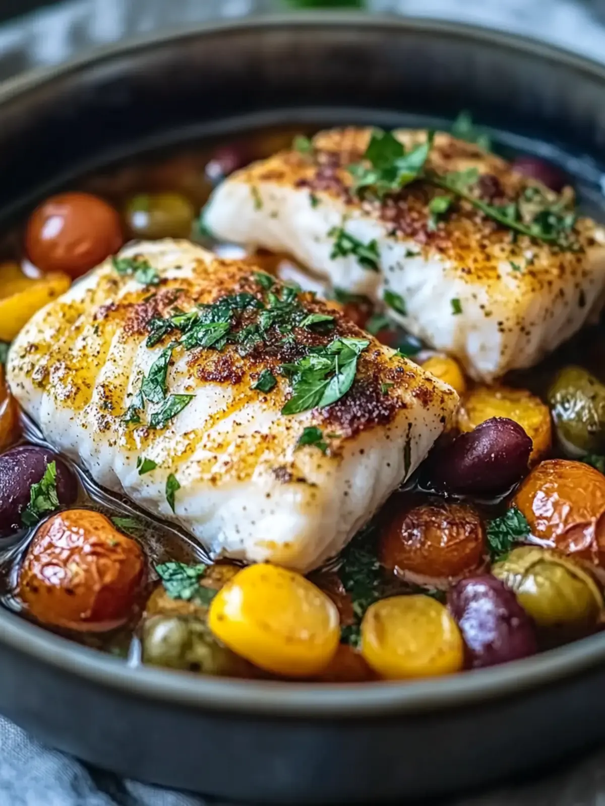 Köstlicher Marokkanischer gewürzter Fisch mit Gemüse für jeden Abend 4 Marokkanischer gewürzter Fisch mit Gemüse