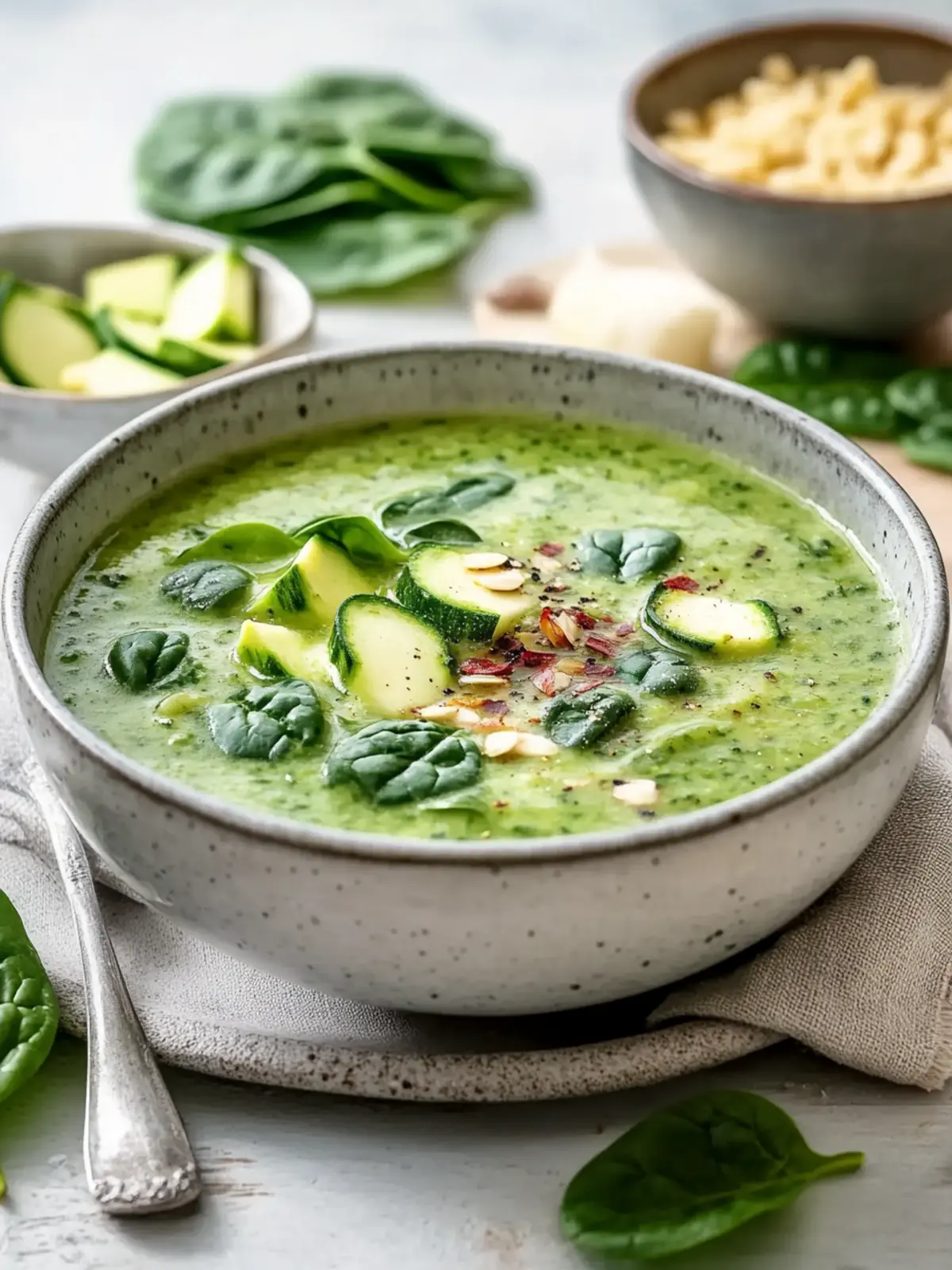 Cremige Spinat- und Zucchinisuppe für schnelle Genussmomente 2 Cremige Spinat- und Zucchinisuppe