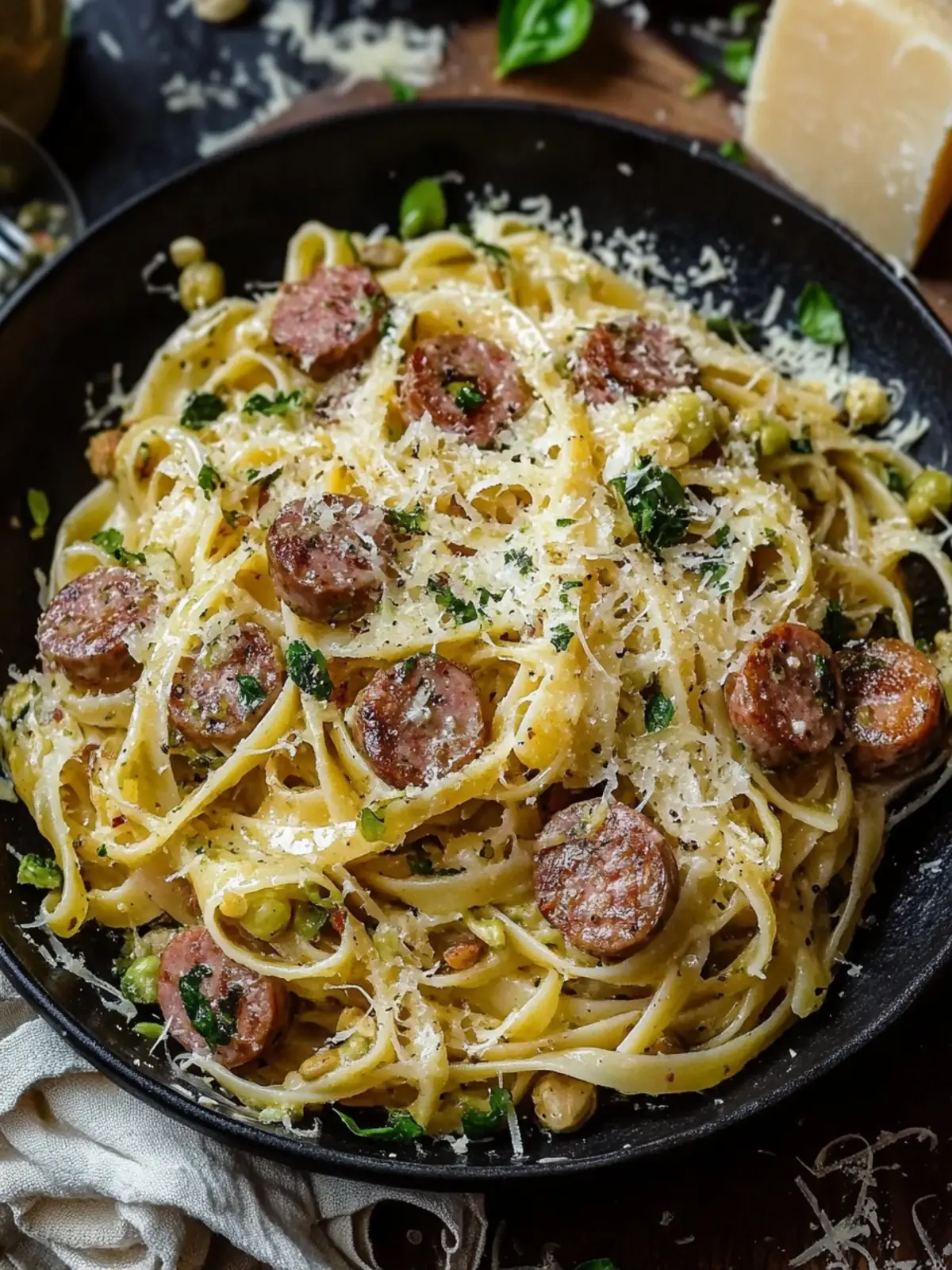 Wurst, Rosenkohl und Parmesan Pasta: Schnelles Wohlfühlessen 5 Wurst, Rosenkohl und Parmesan Pasta