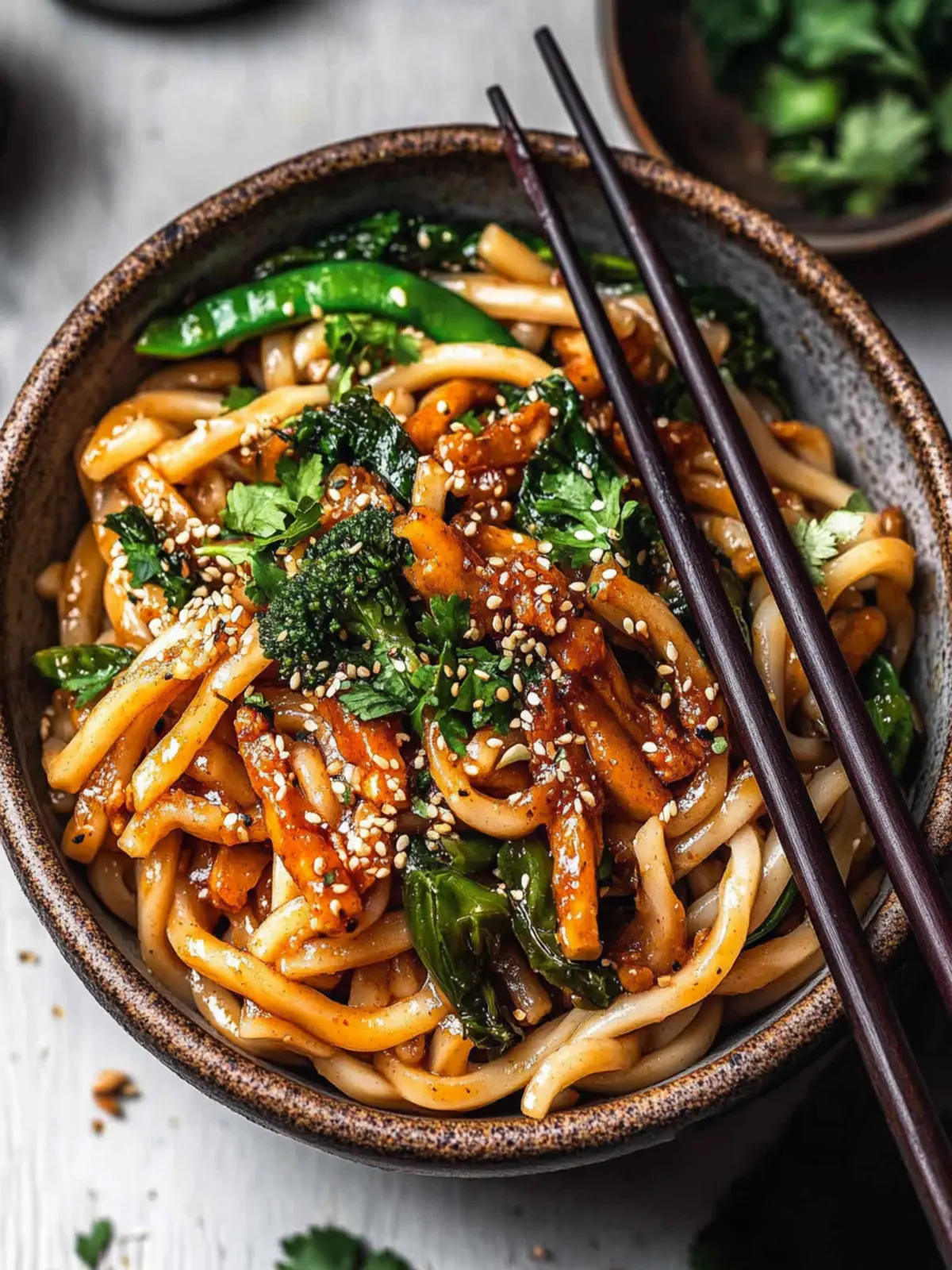 Vegane Sesam Yaki Udon Nudeln: Schnelles, herzhaftes Erlebnis 5 Vegane Sesam Yaki Udon Nudeln