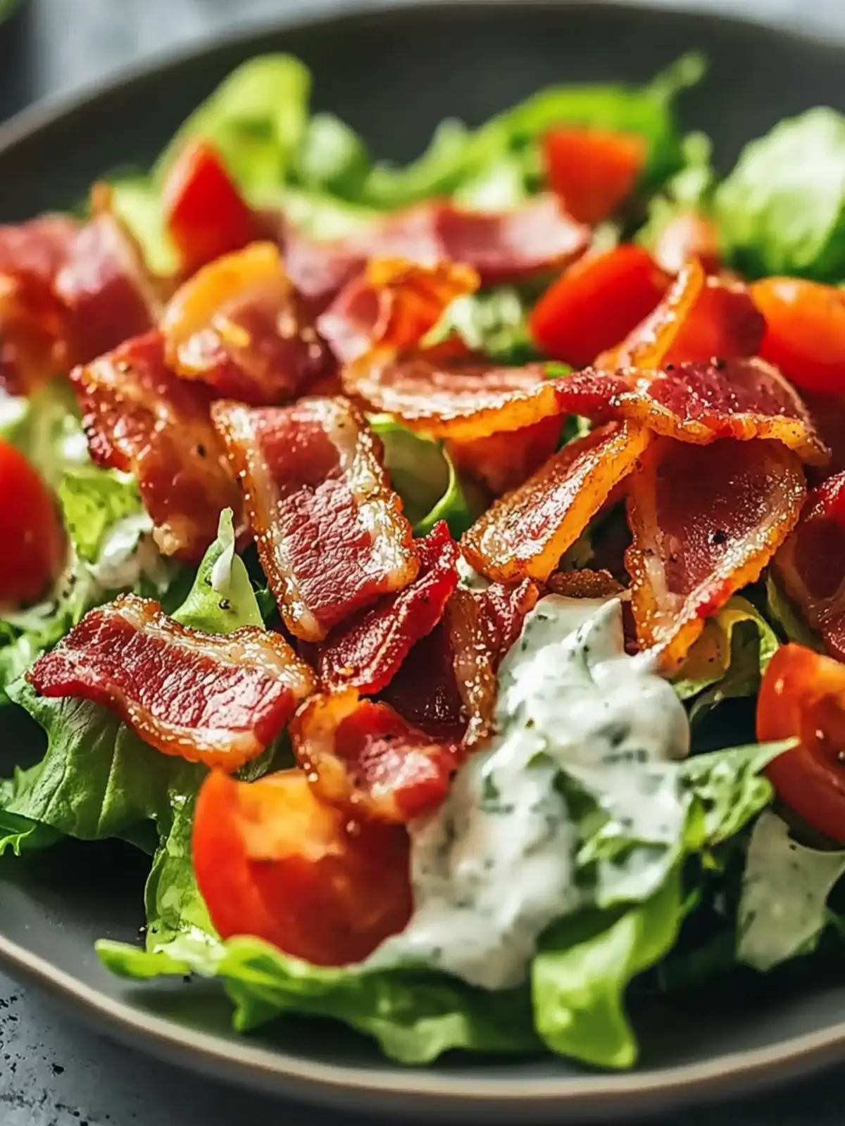Knuspriger Speck Keto BLT Salat: Lecker und Low Carb Genießen 4 Knuspriger Speck Keto BLT Salat