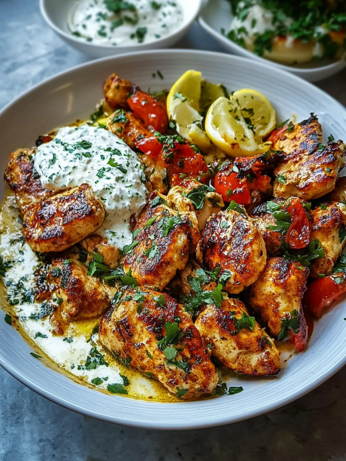 Türkisches Hähnchen mit cremiger Weißsauce für Familienfreuden 4 Türkisches Hähnchen mit cremiger Weißsauce