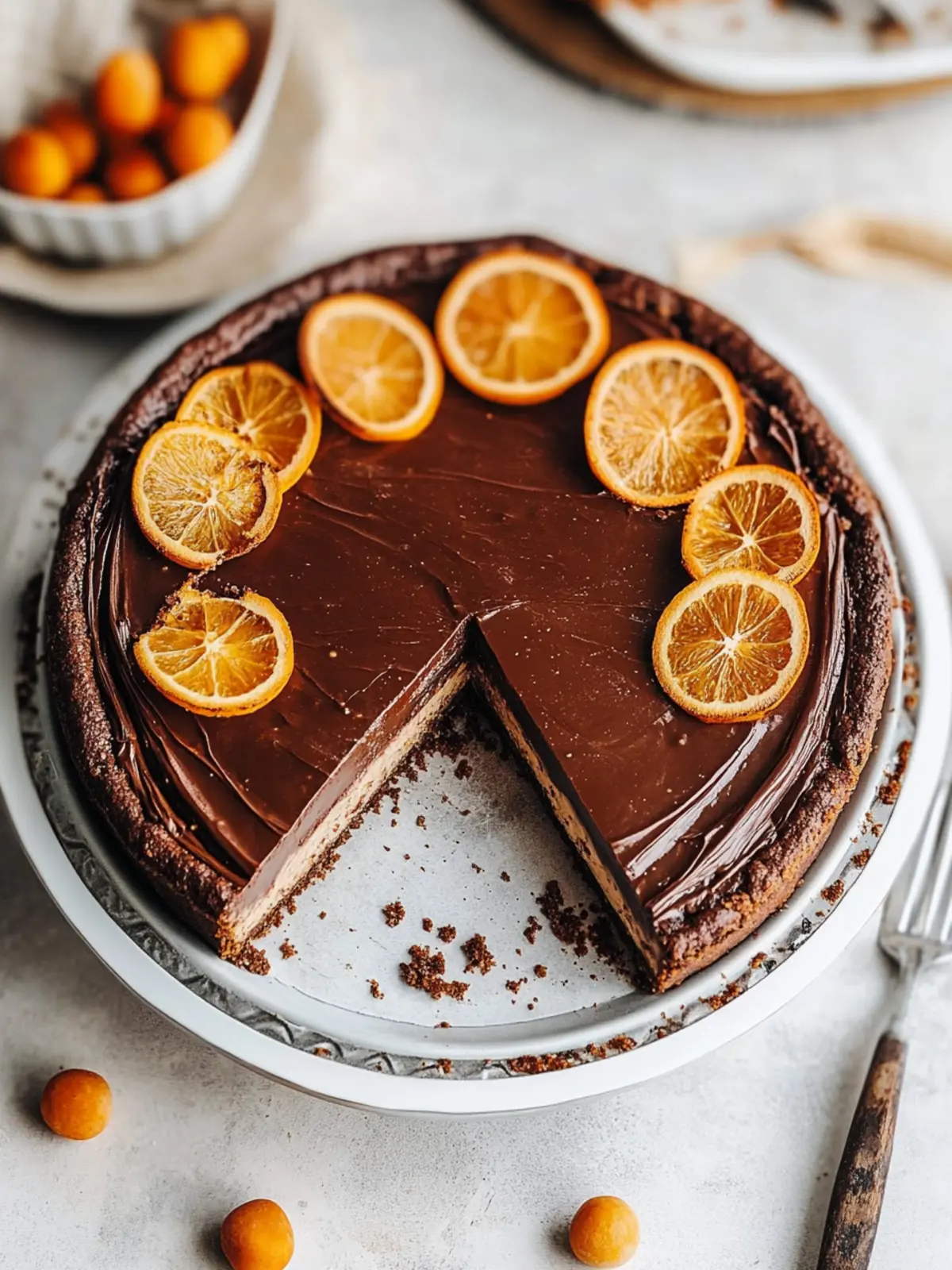 Veganer Schokoladenkürbiskuchen mit glutenfreier Kruste 3 Schokoladenkürbiskuchen
