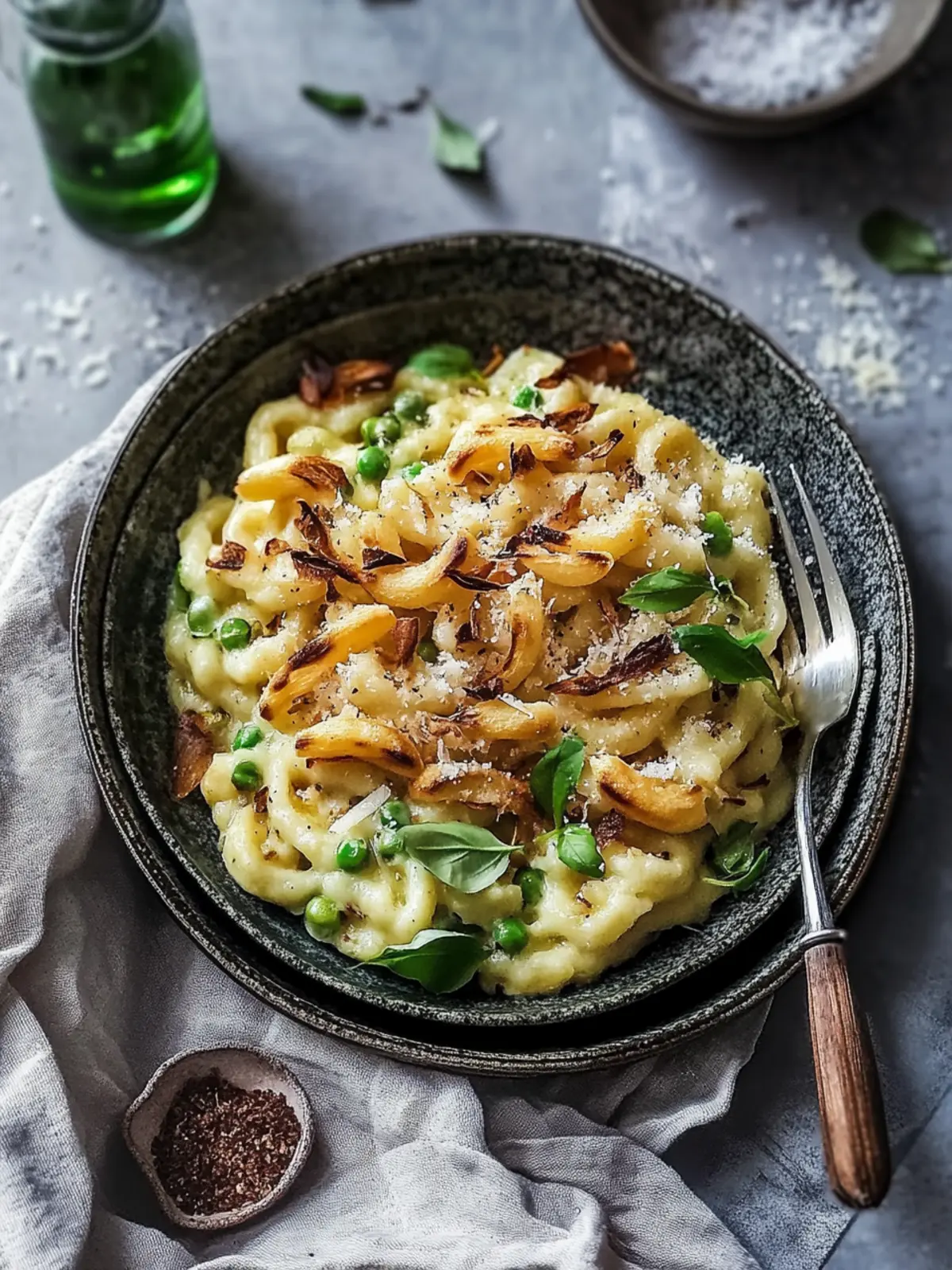 Wilde Knoblauch- und Käse-Spätzle mit Röstzwiebeln – Ein Frühlingsschmaus 5 Wilde Knoblauch- und Käse-Spätzle mit gerösteten Zwiebeln