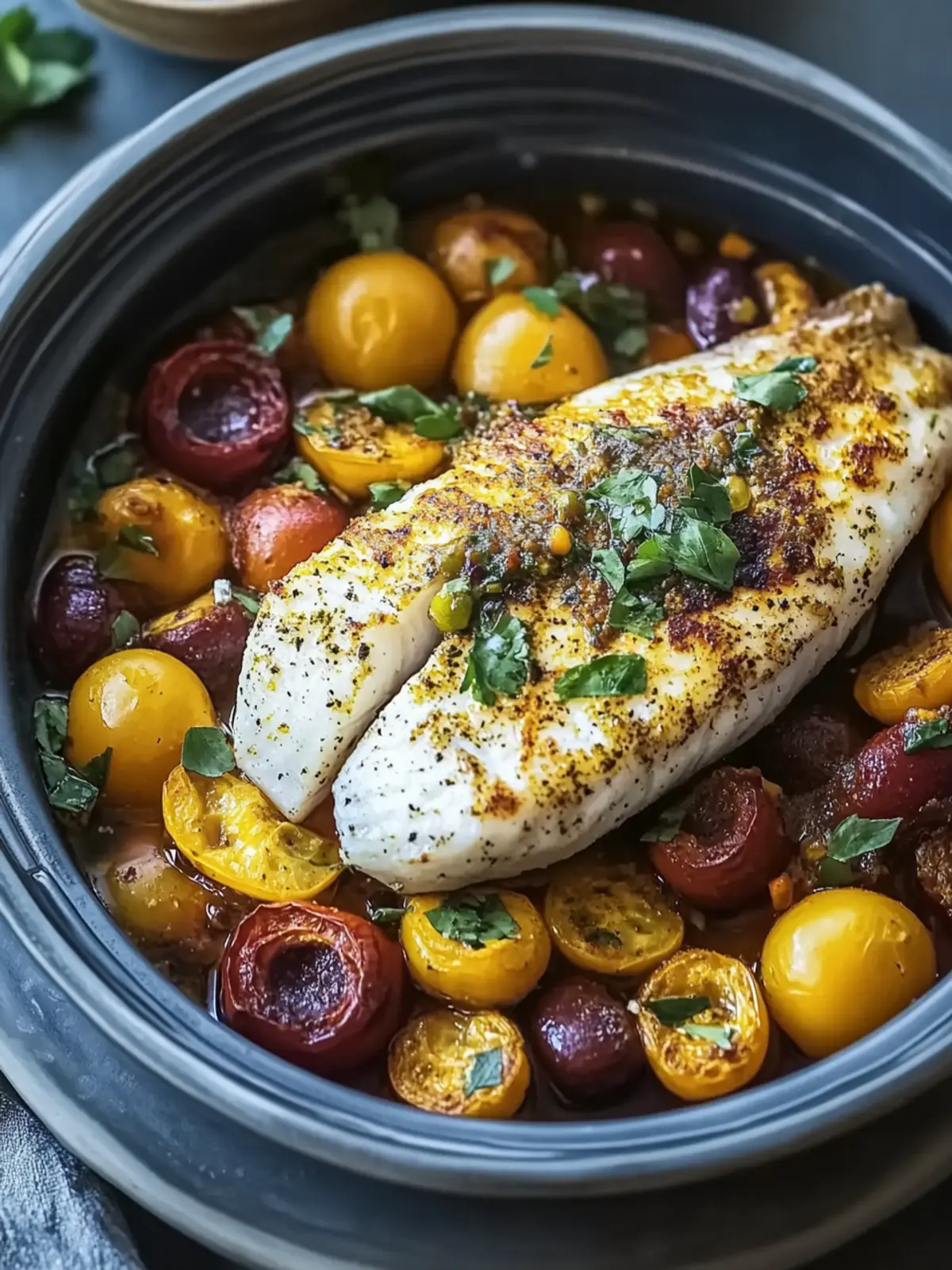 Köstlicher Marokkanischer gewürzter Fisch mit Gemüse für jeden Abend 5 Marokkanischer gewürzter Fisch mit Gemüse