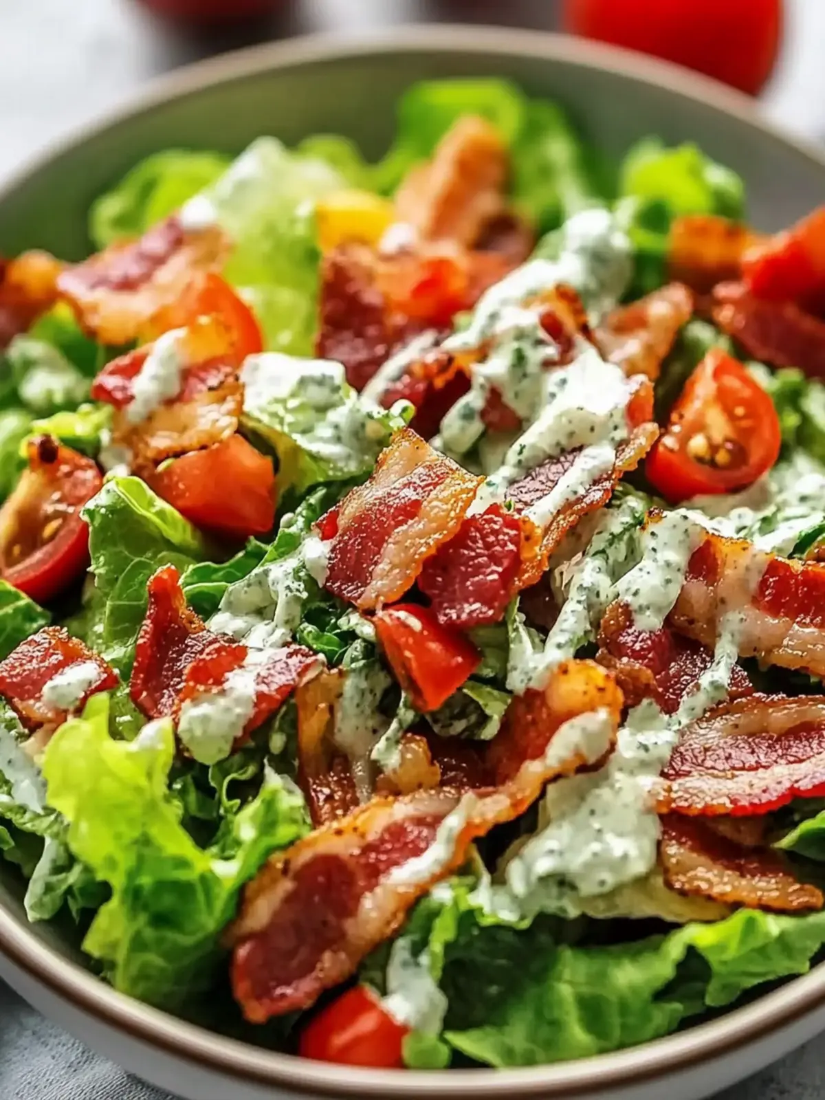 Knuspriger Speck Keto BLT Salat: Lecker und Low Carb Genießen 3 Knuspriger Speck Keto BLT Salat