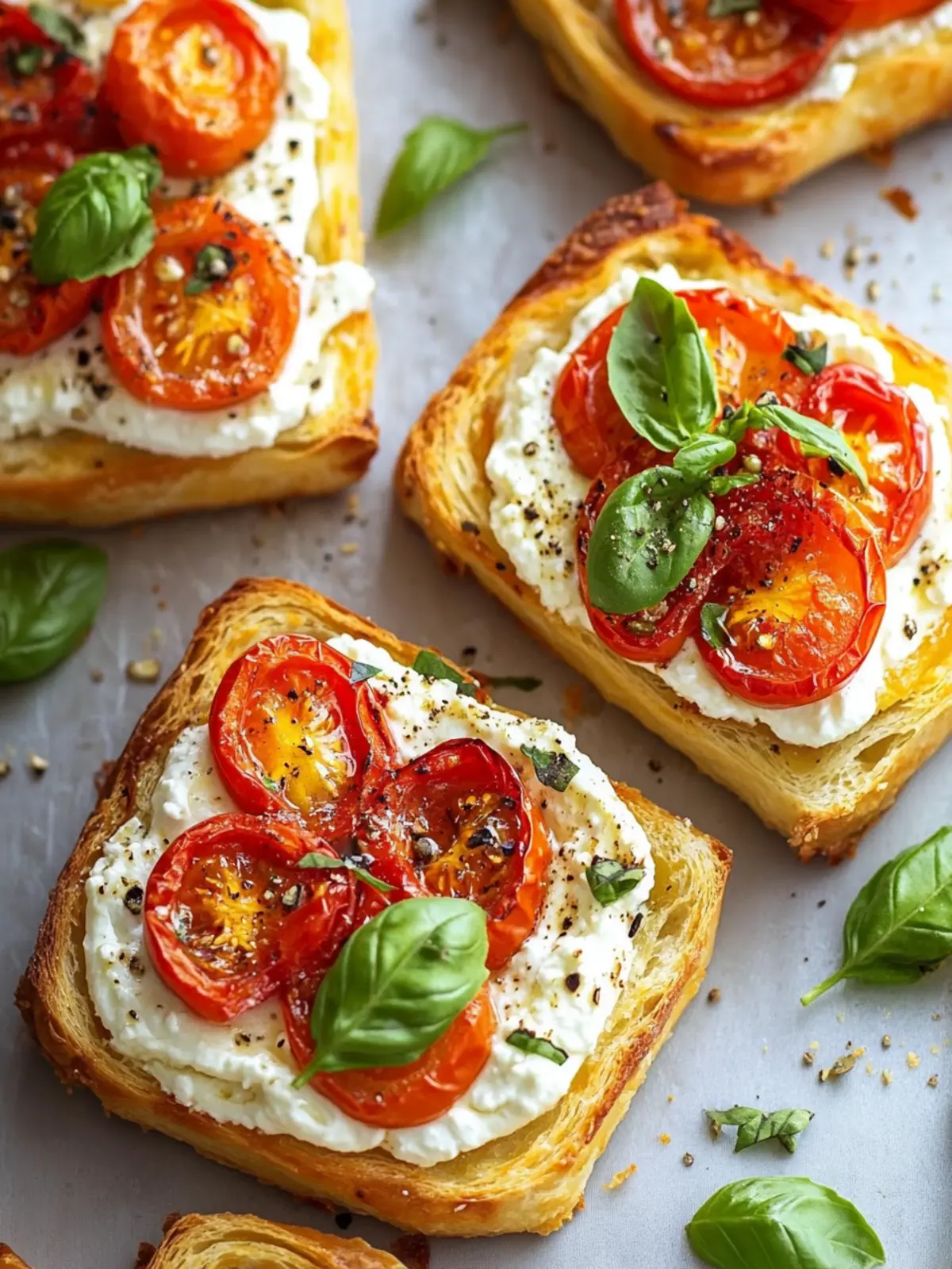 Tomatentörtchen mit Blätterteig und Ricotta