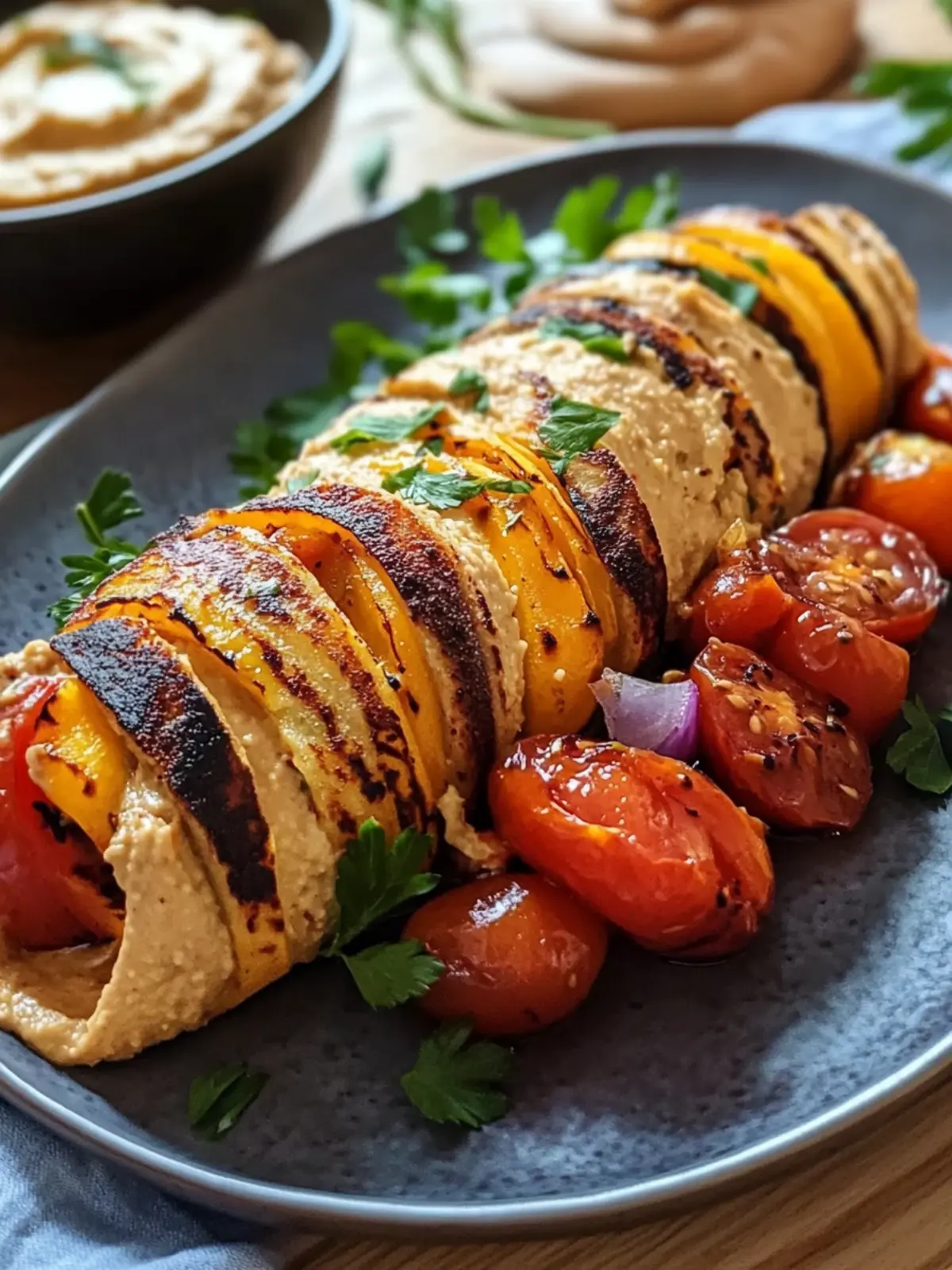 Kartoffel-Shawarma mit Tomaten-Hummus – Grillgenuss leicht gemacht 2 Kartoffel-Shawarma mit Tomaten-Hummus