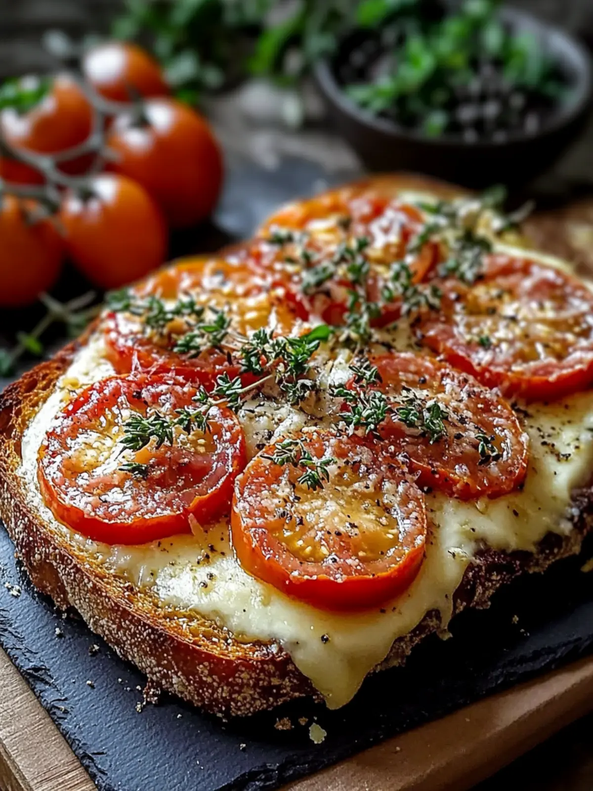 Köstliches Überbackenes Käse- und Tomatenbrot für jeden Snack-Liebhaber 3 Überbackenes Käse- und Tomatenbrot