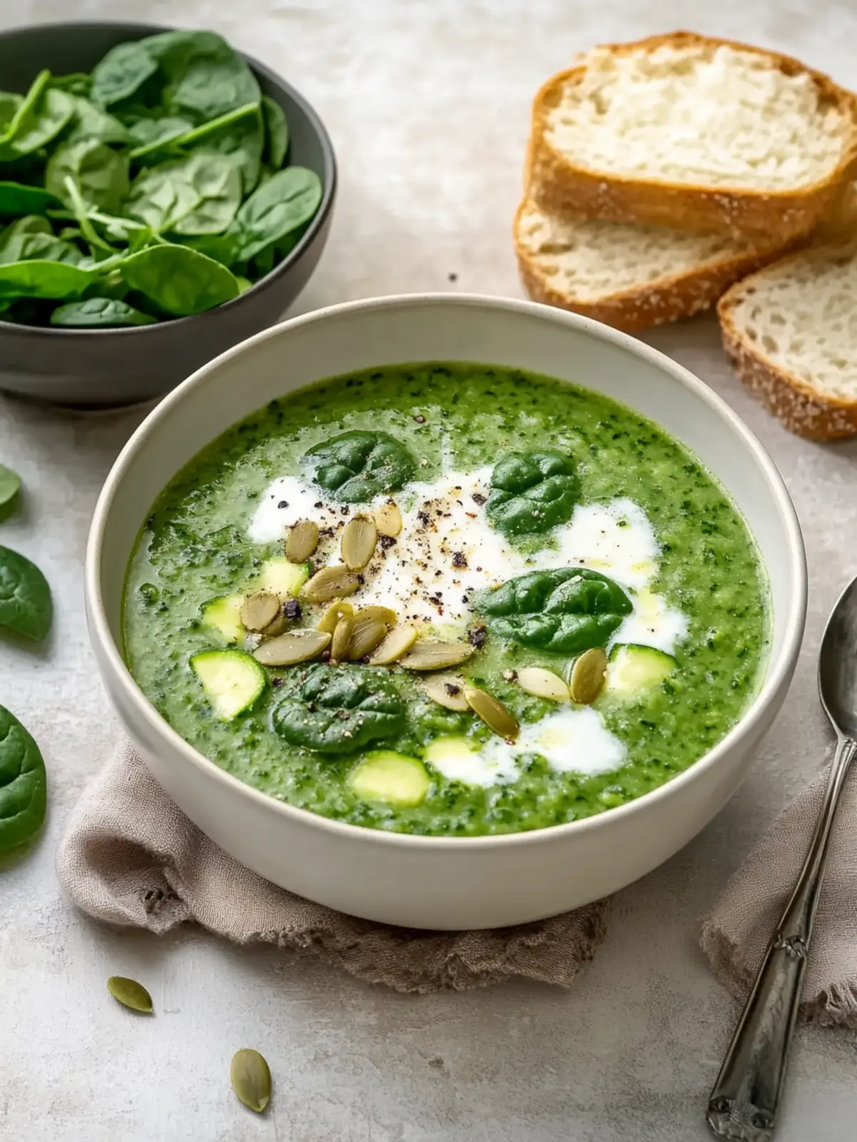 Cremige Spinat- und Zucchinisuppe für schnelle Genussmomente 5 Cremige Spinat- und Zucchinisuppe