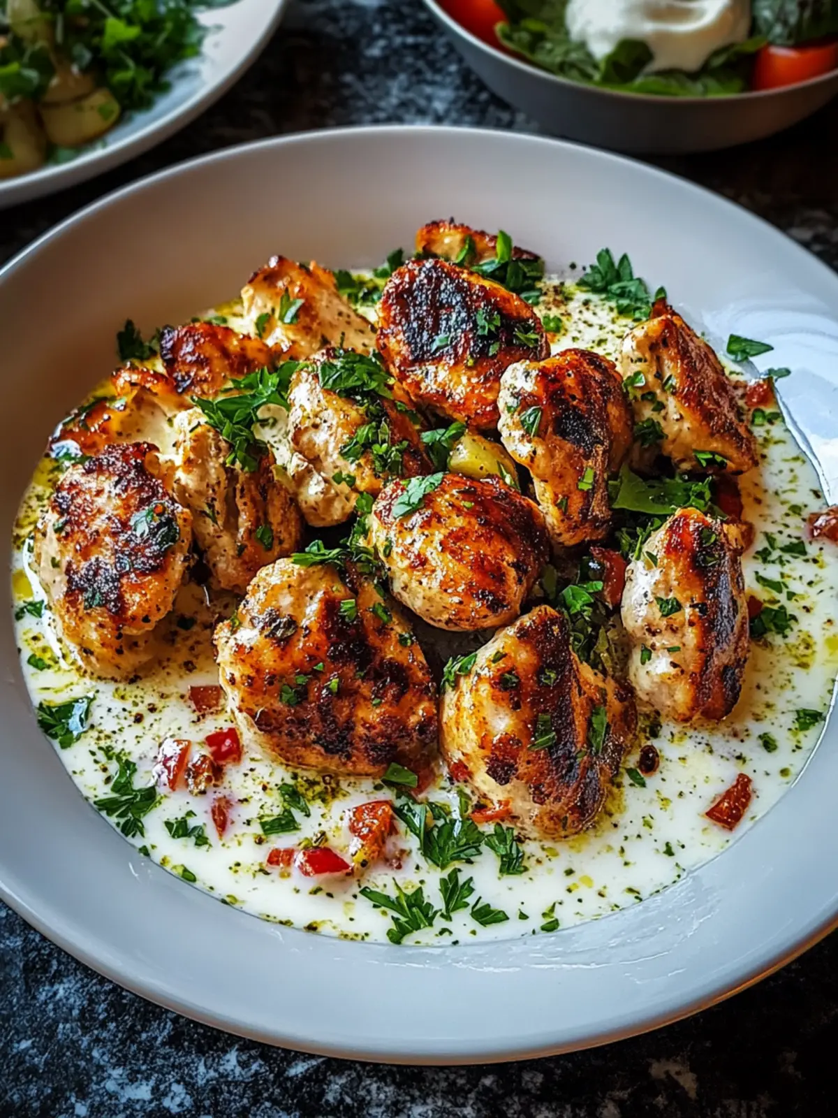 Türkisches Hähnchen mit cremiger Weißsauce für Familienfreuden 2 Türkisches Hähnchen mit cremiger Weißsauce