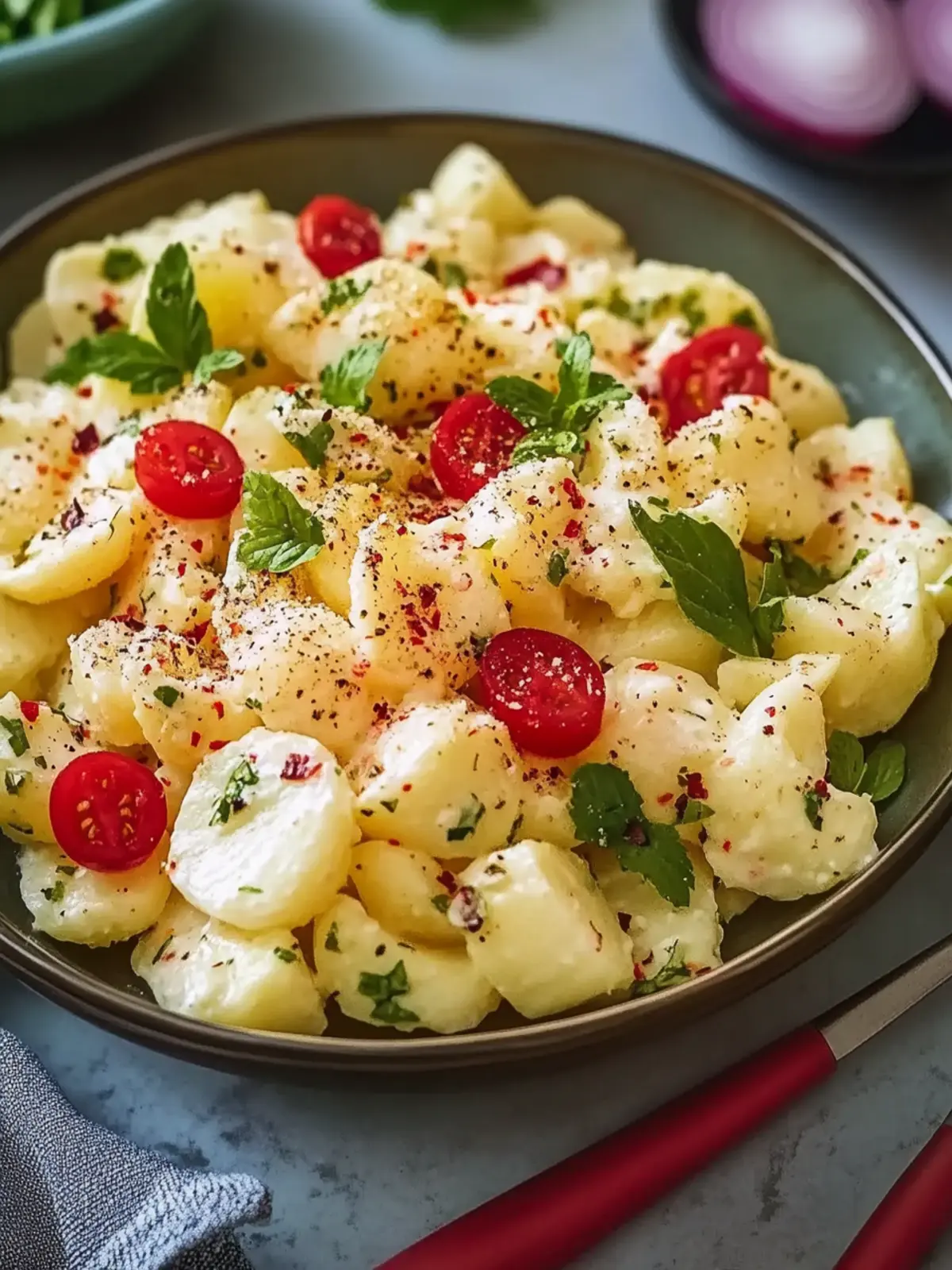 Süßer Amish Kartoffelsalat: Cremig, frisch und unwiderstehlich 3 Süßer Amish Kartoffelsalat