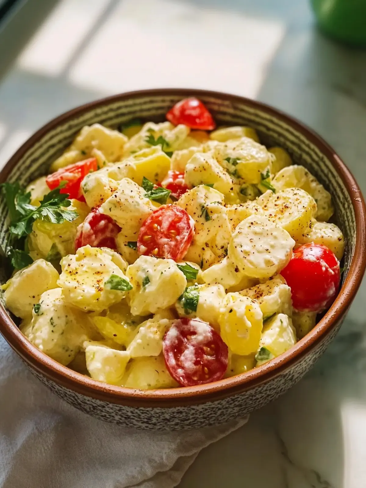 Süßer Amish Kartoffelsalat: Cremig, frisch und unwiderstehlich 5 Süßer Amish Kartoffelsalat