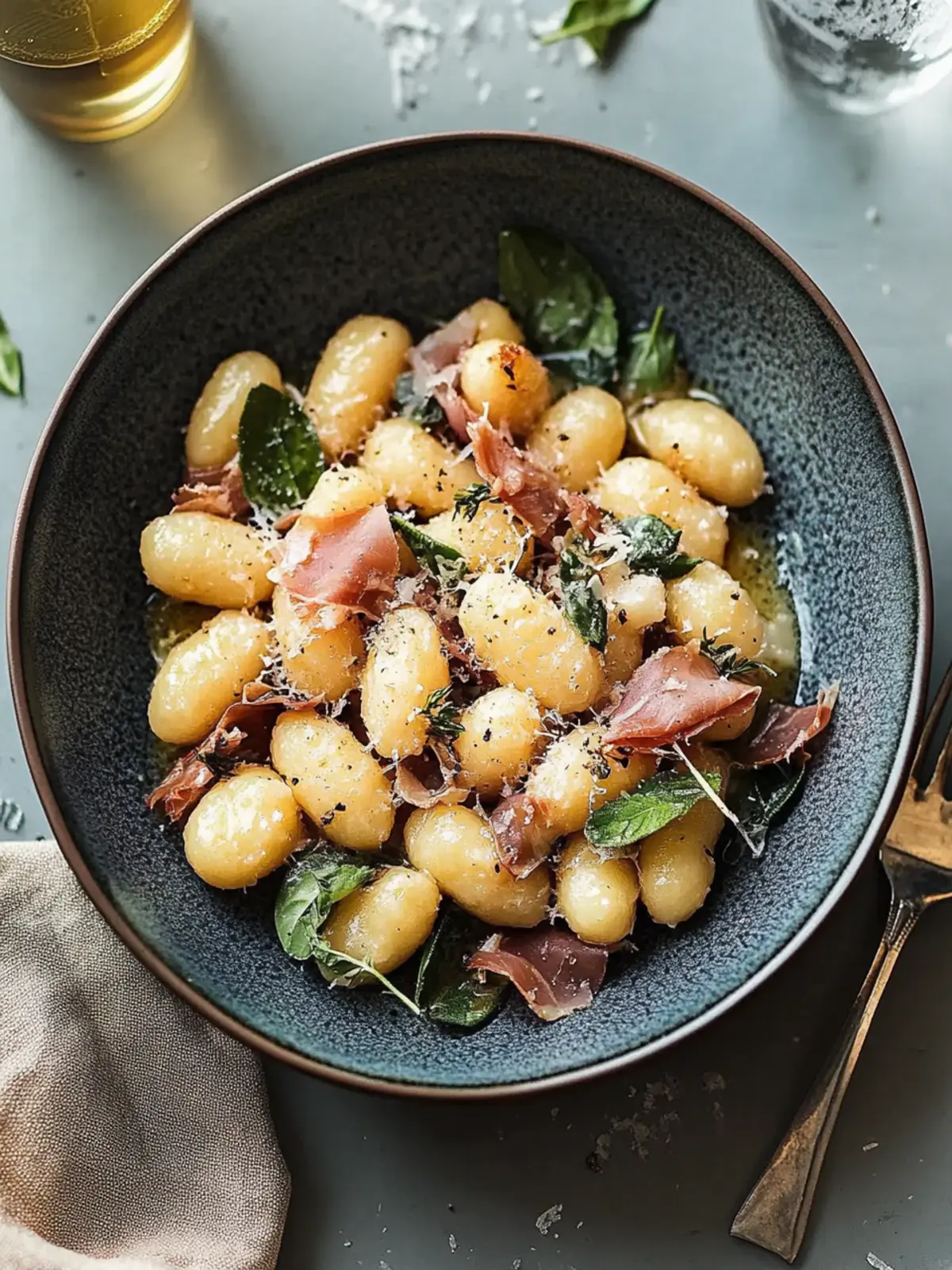 Krosse Gnocchi mit brauner Butter, Salbei und Prosciutto-Sensation 3 Krosse Gnocchi mit brauner Butter, Salbei und Prosciutto-Delikateß