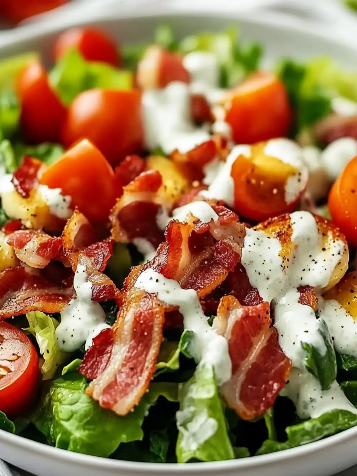 Knuspriger Speck Keto BLT Salat: Lecker und Low Carb Genießen 5 Knuspriger Speck Keto BLT Salat