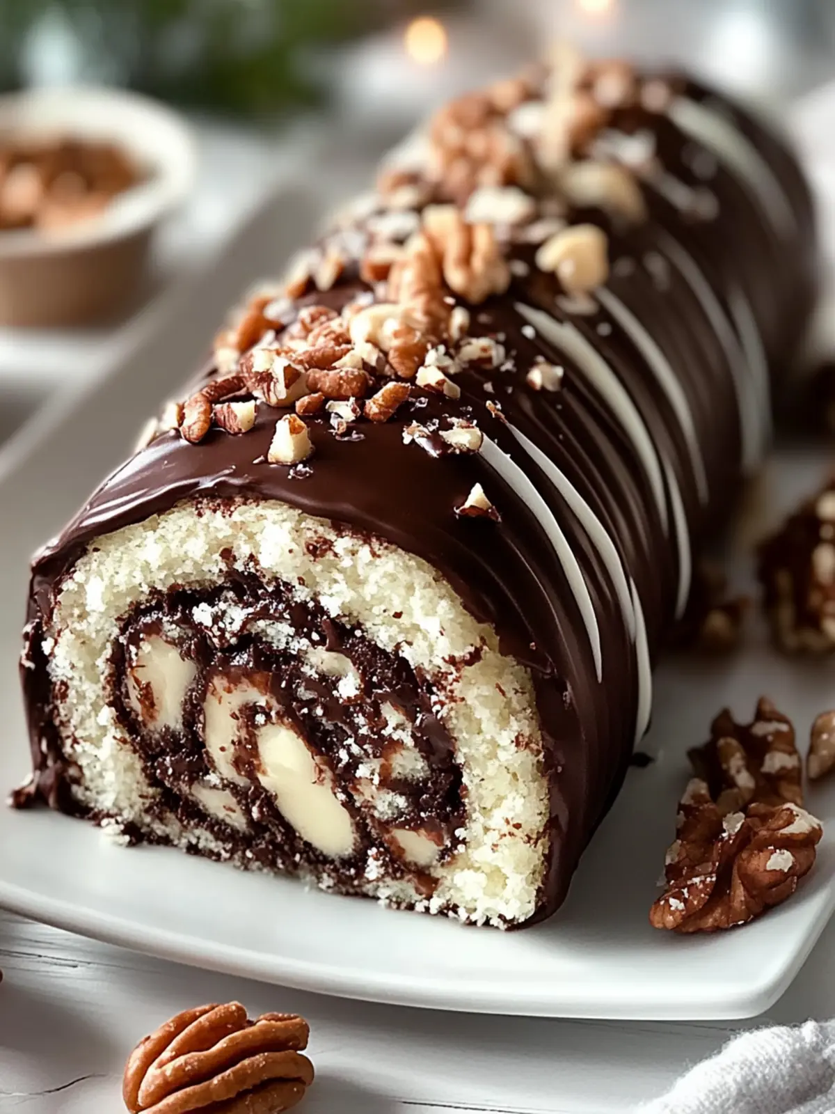 Schokoladenkuchenrolle mit Nussvariationen für jede Feier 2 Schokoladenkuchenrolle mit Nussvariationen