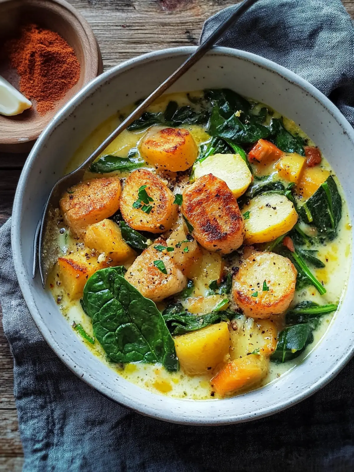 Wärmender Kartoffel- und Spinat-Eintopf für kalte Tage 3 Kartoffel- und Spinat-Eintopf