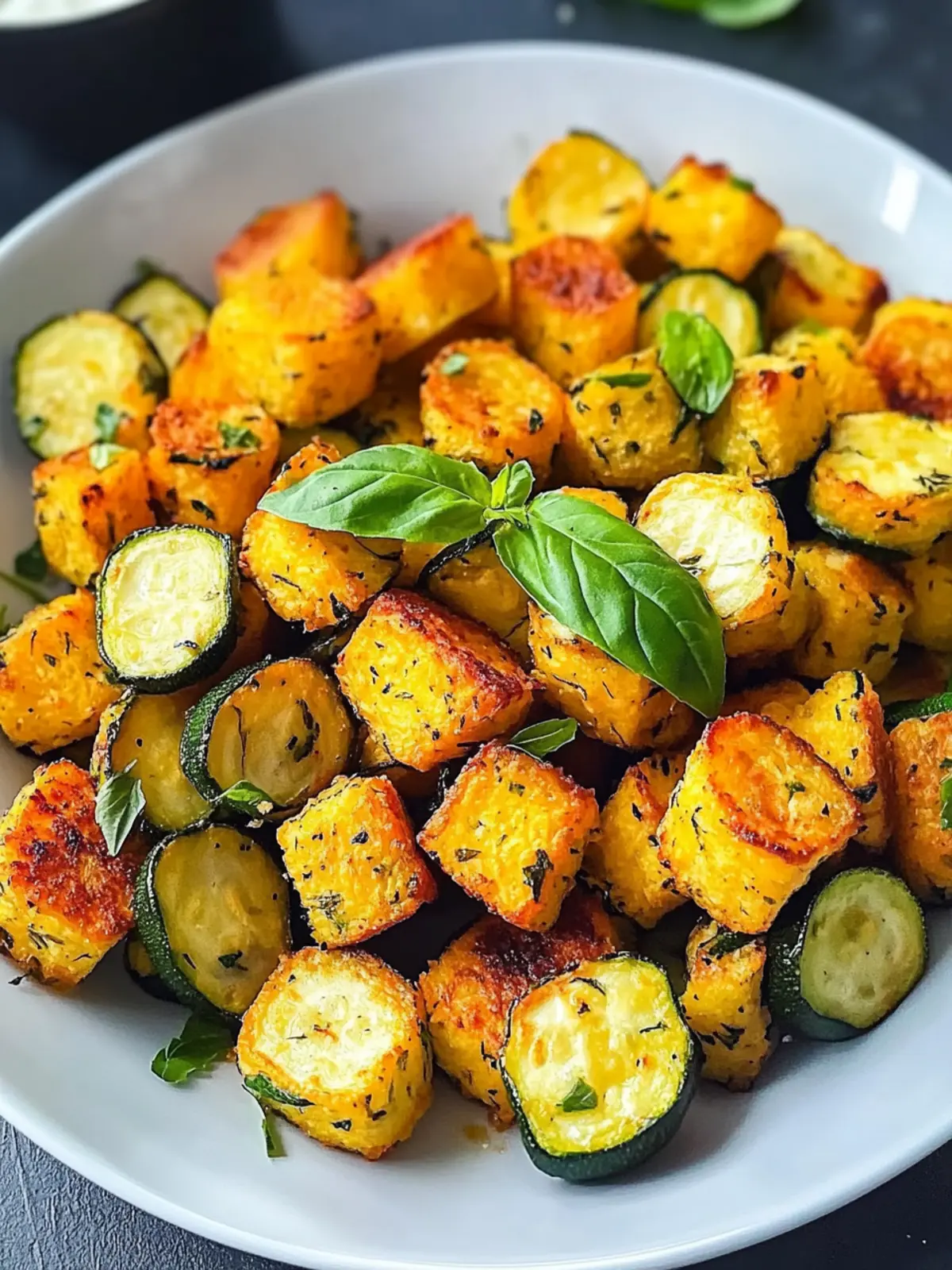 Gebackene Süßkartoffel und Zucchini