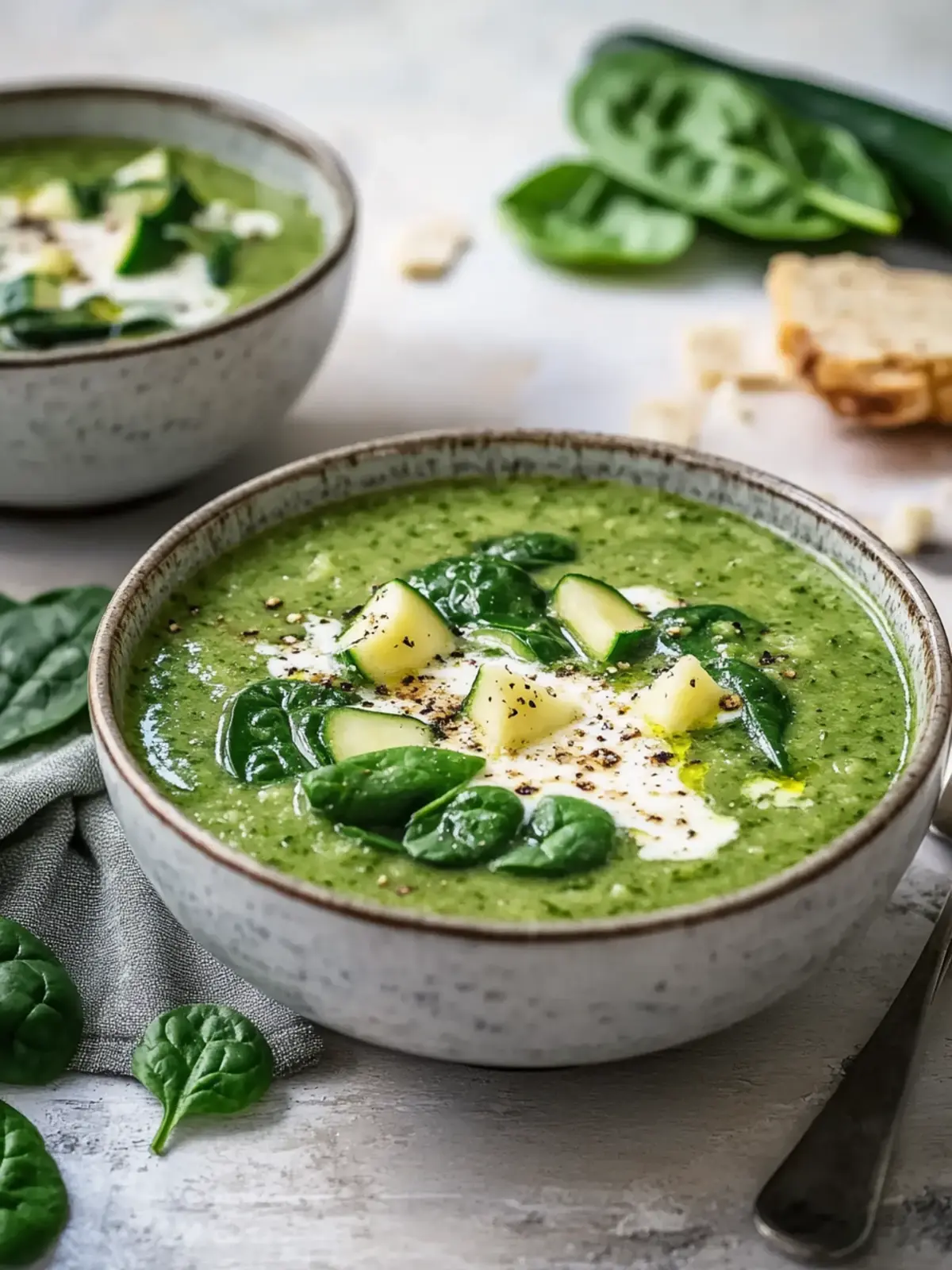Cremige Spinat- und Zucchinisuppe für schnelle Genussmomente 3 Cremige Spinat- und Zucchinisuppe