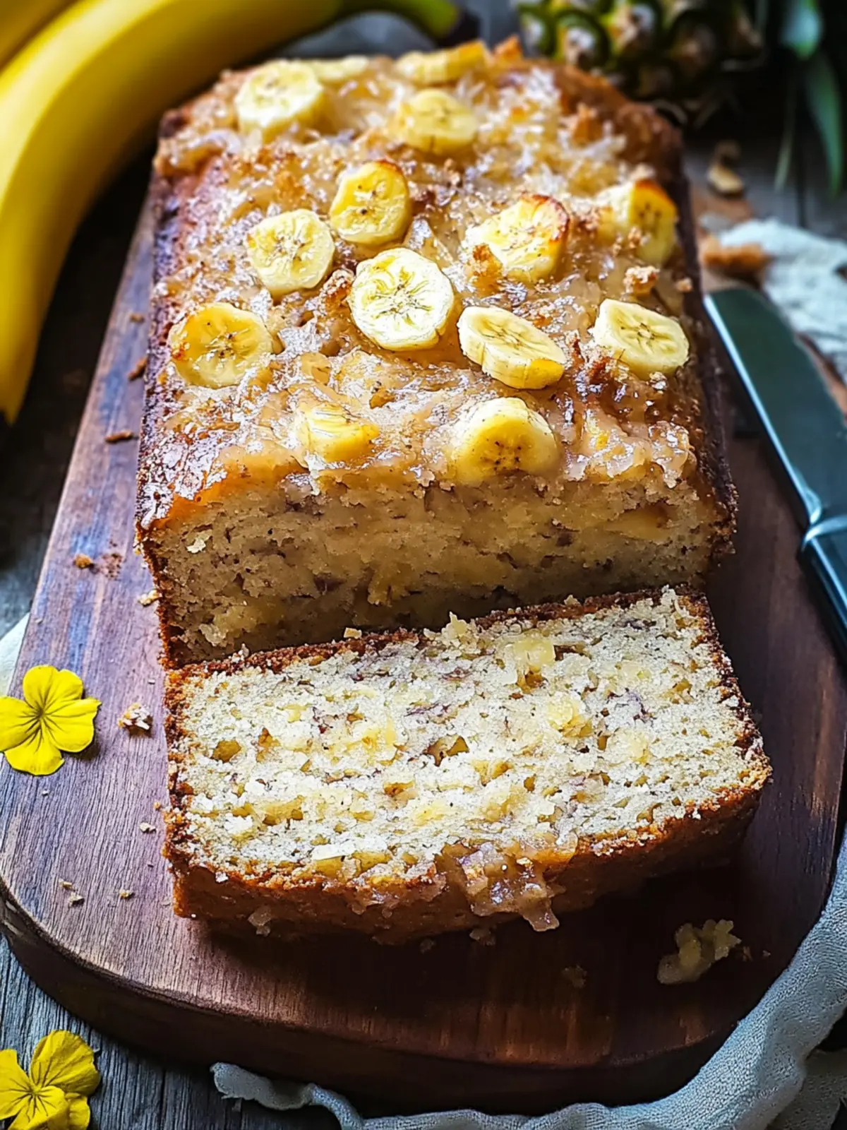 Tropisches Bananenbrot mit Ananas und Kokosnuss für Glücksmomente 4 Tropisches Bananenbrot mit Ananas und Kokosnuss