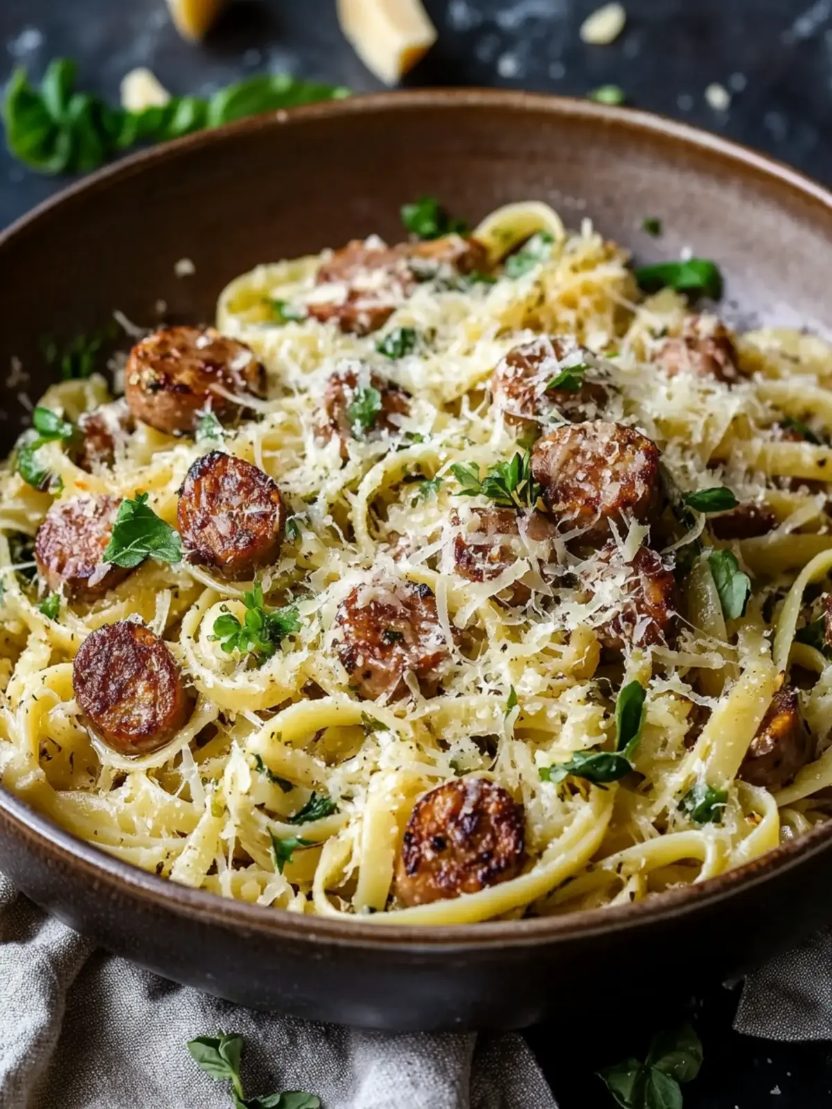 Wurst, Rosenkohl und Parmesan Pasta: Schnelles Wohlfühlessen 3 Wurst, Rosenkohl und Parmesan Pasta