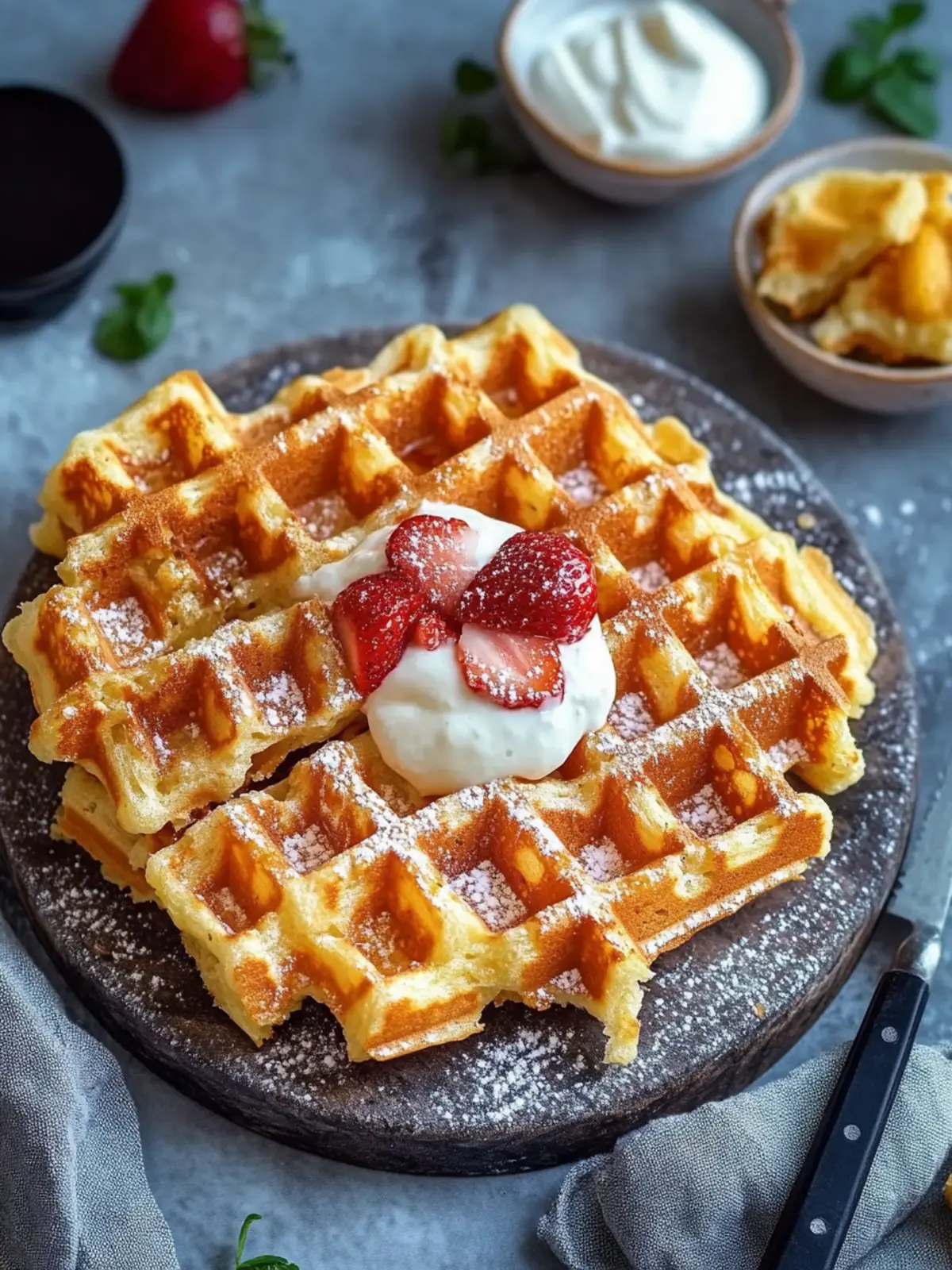 Knusprige Schinken- und Käse-Chaffles: Dein Low-Carb Frühstücksgenuss 4 Knusprige Schinken- und Käse-Chaffles