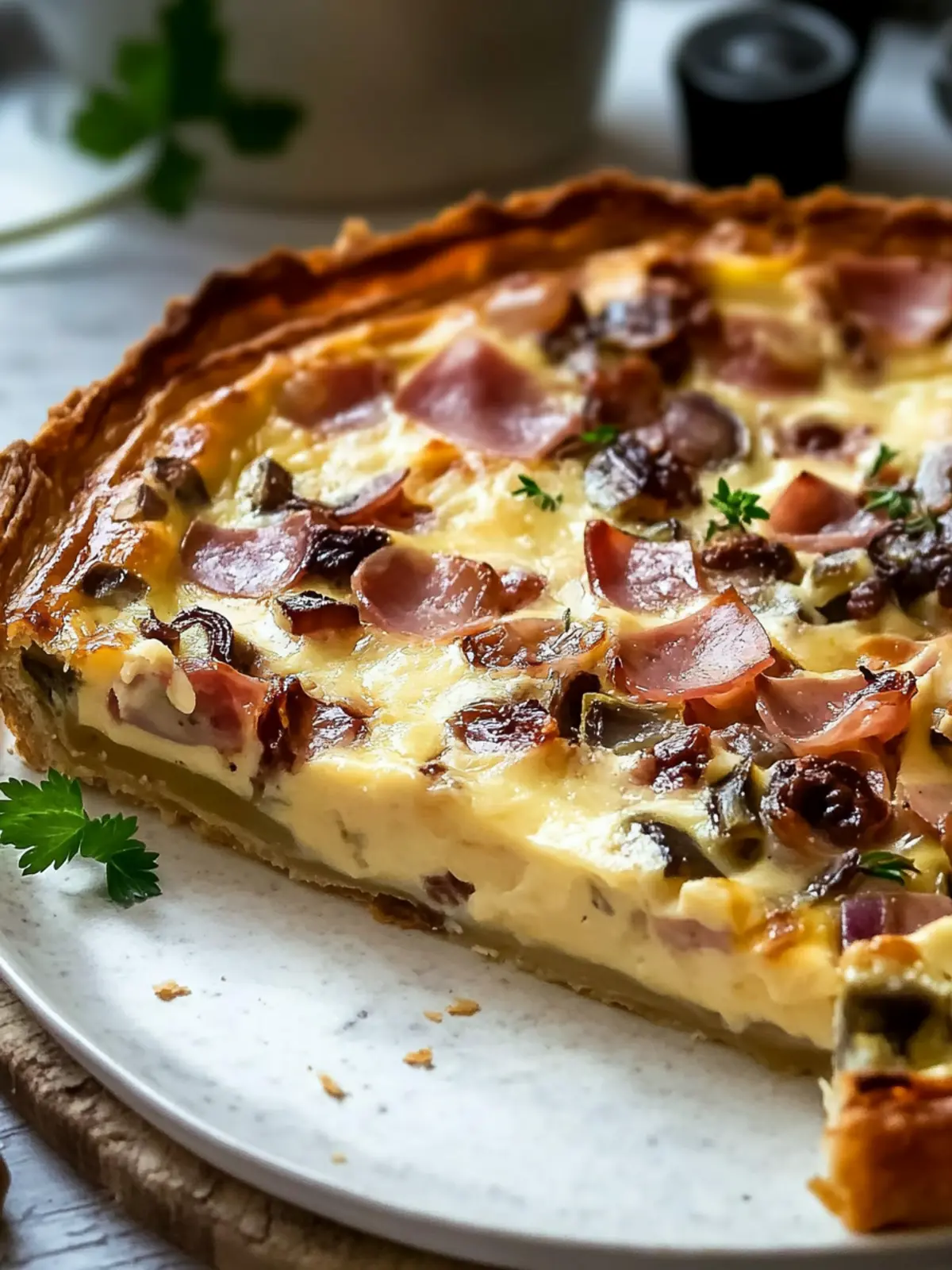 Bacon und Pilz Quiche mit geräuchertem Gouda für den perfekten Brunch 2 Bacon und Pilz Quiche mit geräuchertem Gouda