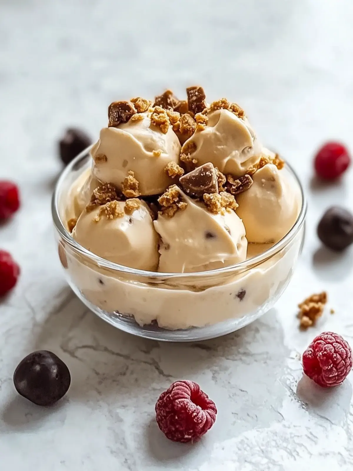 Gefrorene griechische Joghurt-Erdnussbutterbissen für guilt-free Snacks 4 Gefrorene griechische Joghurt-Erdnussbutterbissen