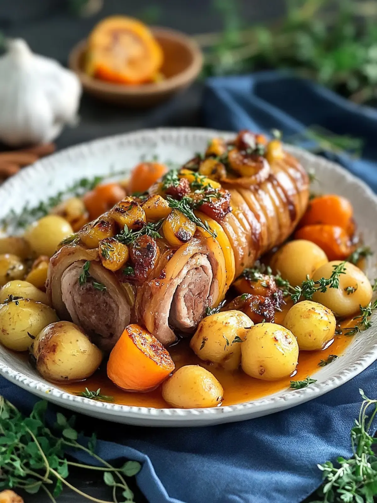 Genießen Sie saftige Rinderrouladen mit Karotten und Bohnen 2 Genießen Sie saftige Rinderrouladen mit Karotten, Bohnen und Kartoffeln.