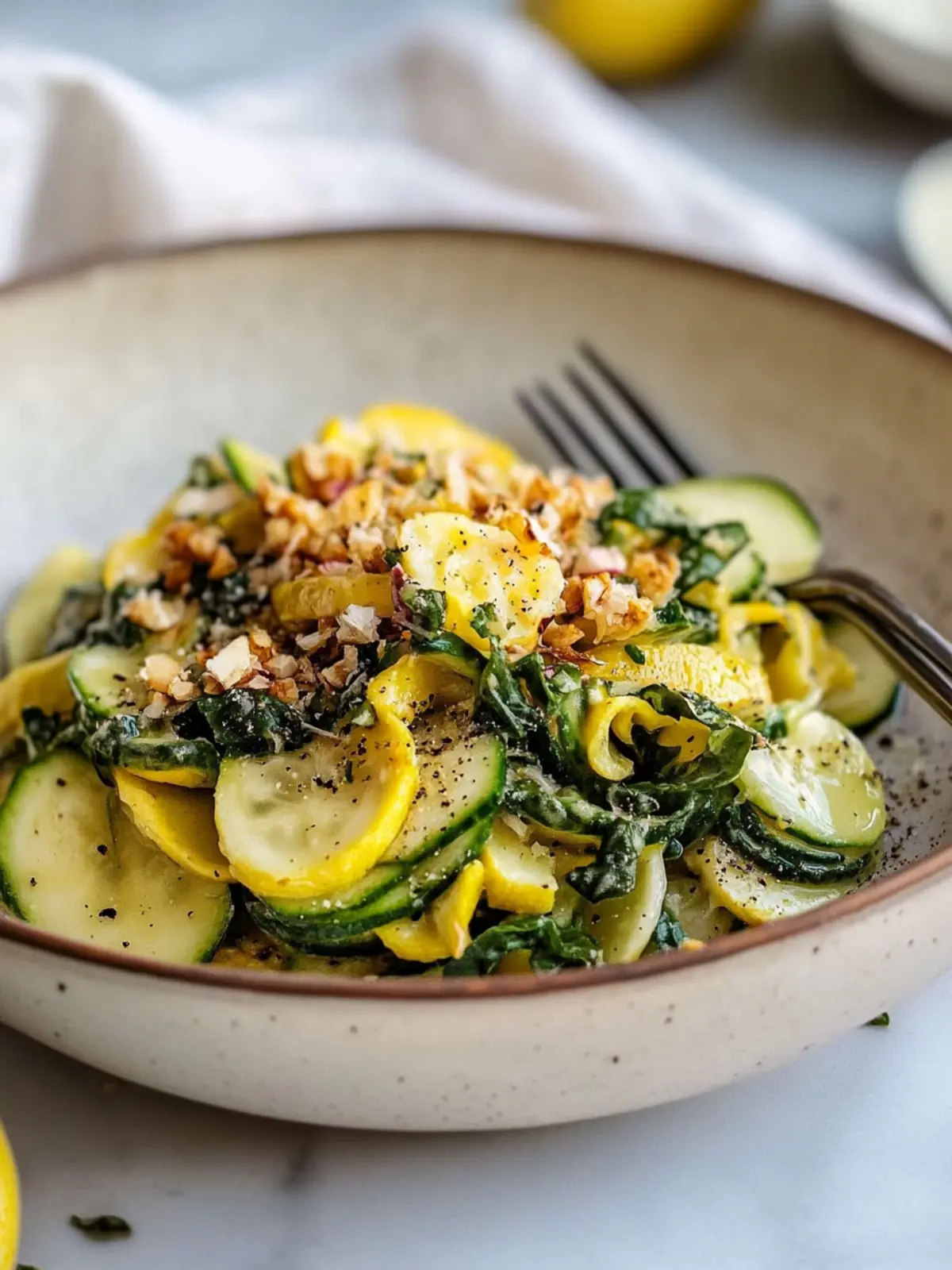 Karamellisierter Zitronen-Geriebene Zucchini- und Grünkohlsalat für jeden Anlass 2 Karamellisierter Zitronen-Geriebene Zucchini- und Grünkohlsalat