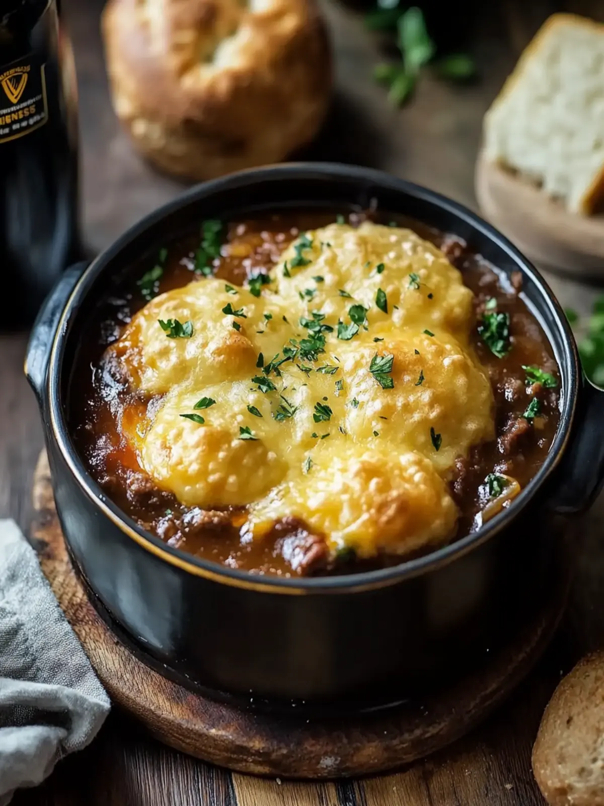 Herzhafter Guinness-Rindfleischeintopf mit Cheddar-Kräuterdumplings Genuss für kalte Tage 5 Herzhafter Guinness-Rindfleischeintopf mit Cheddar-Kräuterdumplings Genuss