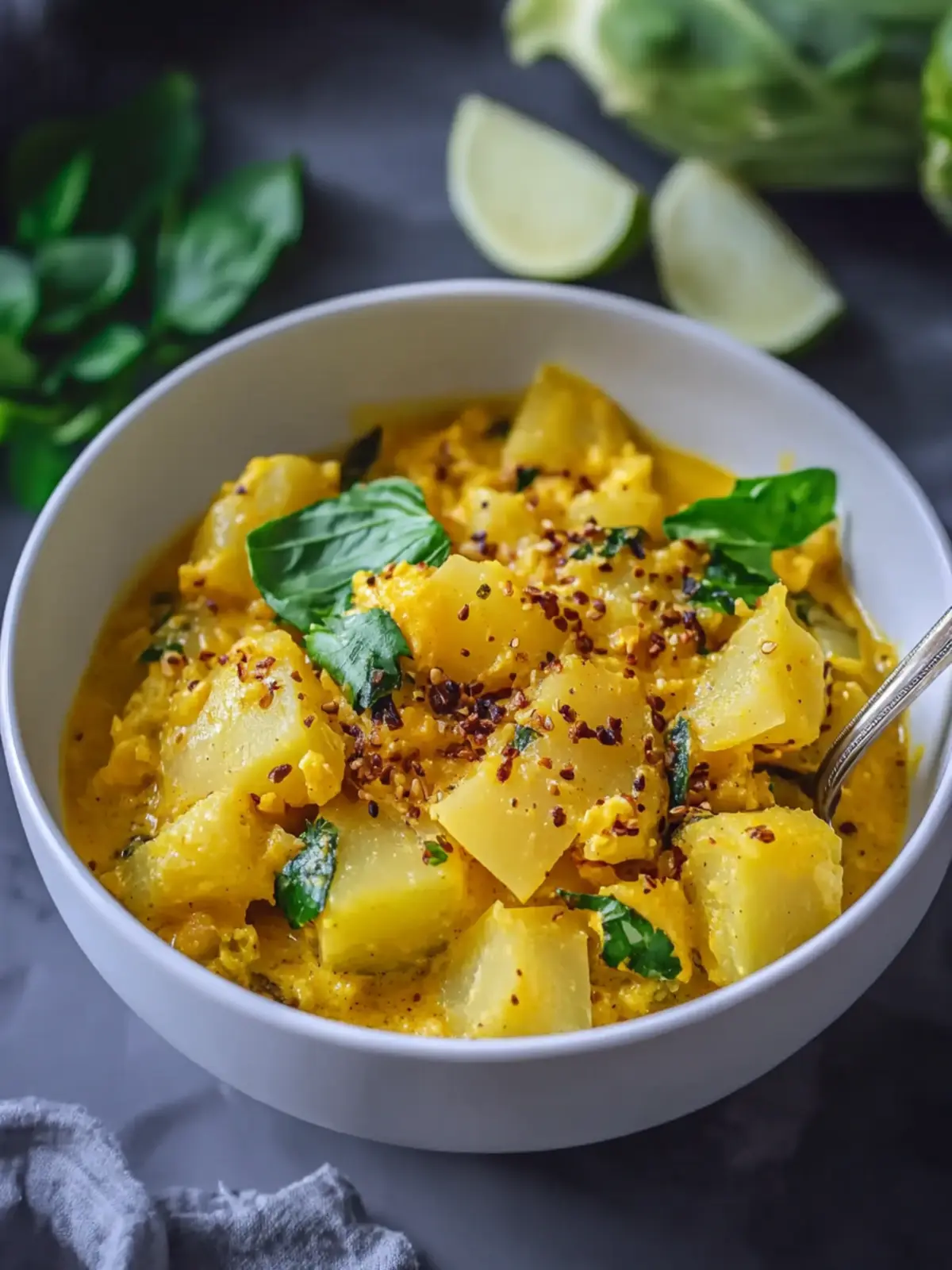 Säuerlicher Limetten-Kohlrabi-Curry für schnelles Kochen 2 Säuerlicher Limetten-Kohlrabi-Curry