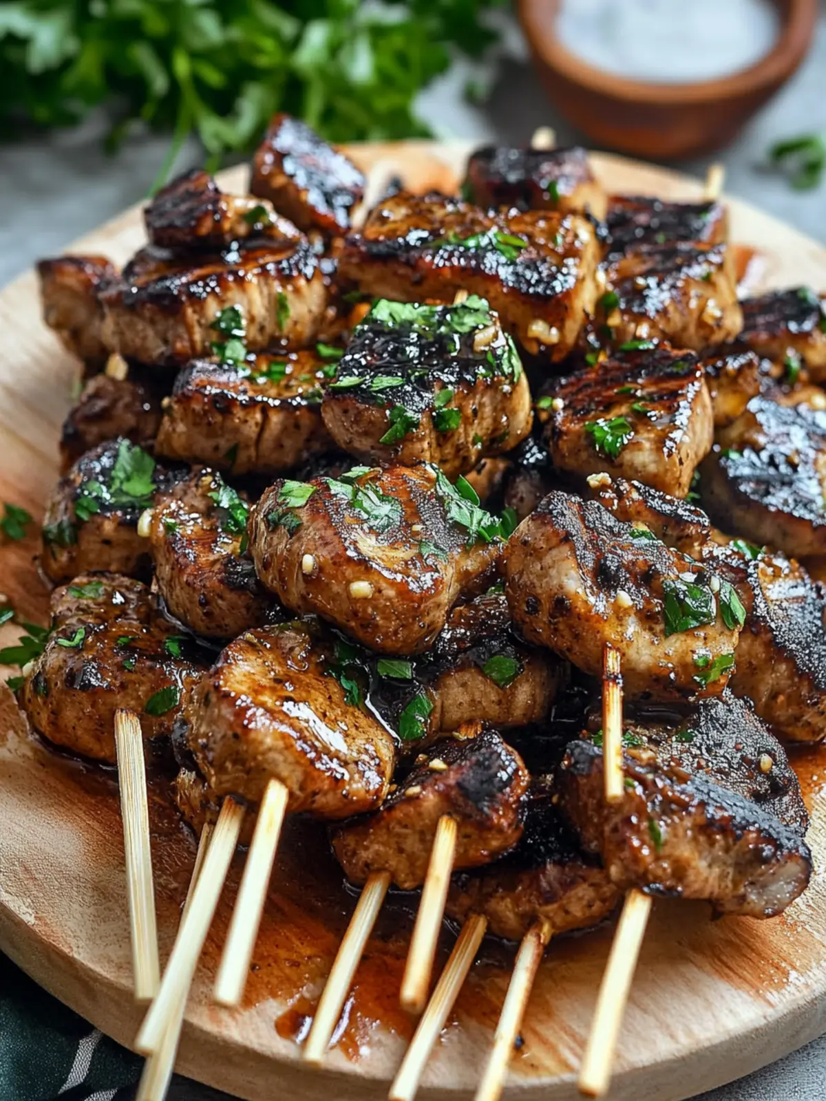 Balsamico Knoblauch Gegrillte Pilz Spieße