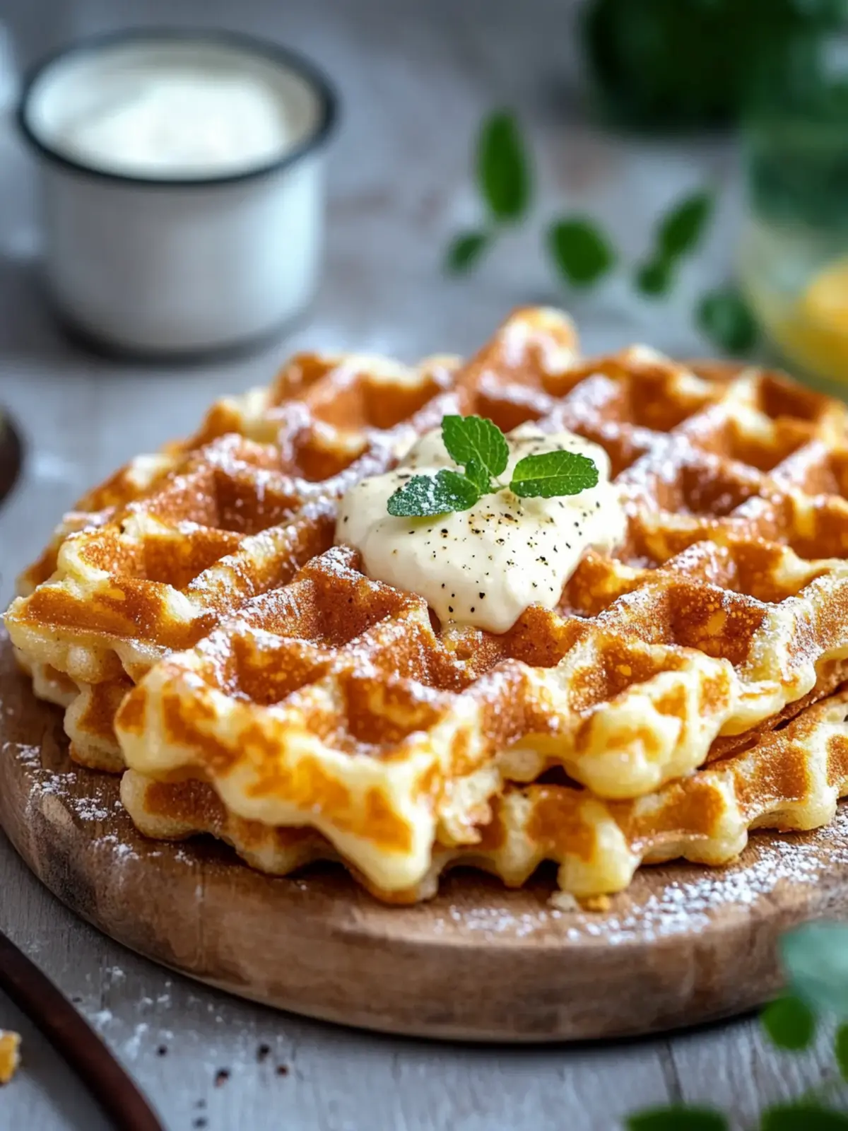 Knusprige Schinken- und Käse-Chaffles