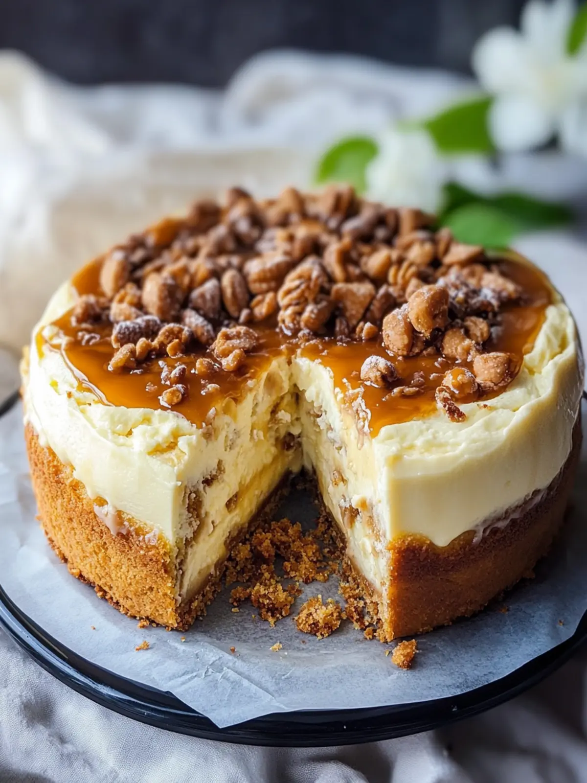 Keksteig-Käsekuchen mit gesalzenem Karamellwirbel, himmlisch lecker 2 Keksteig-Käsekuchen mit gesalzenem Karamellwirbel