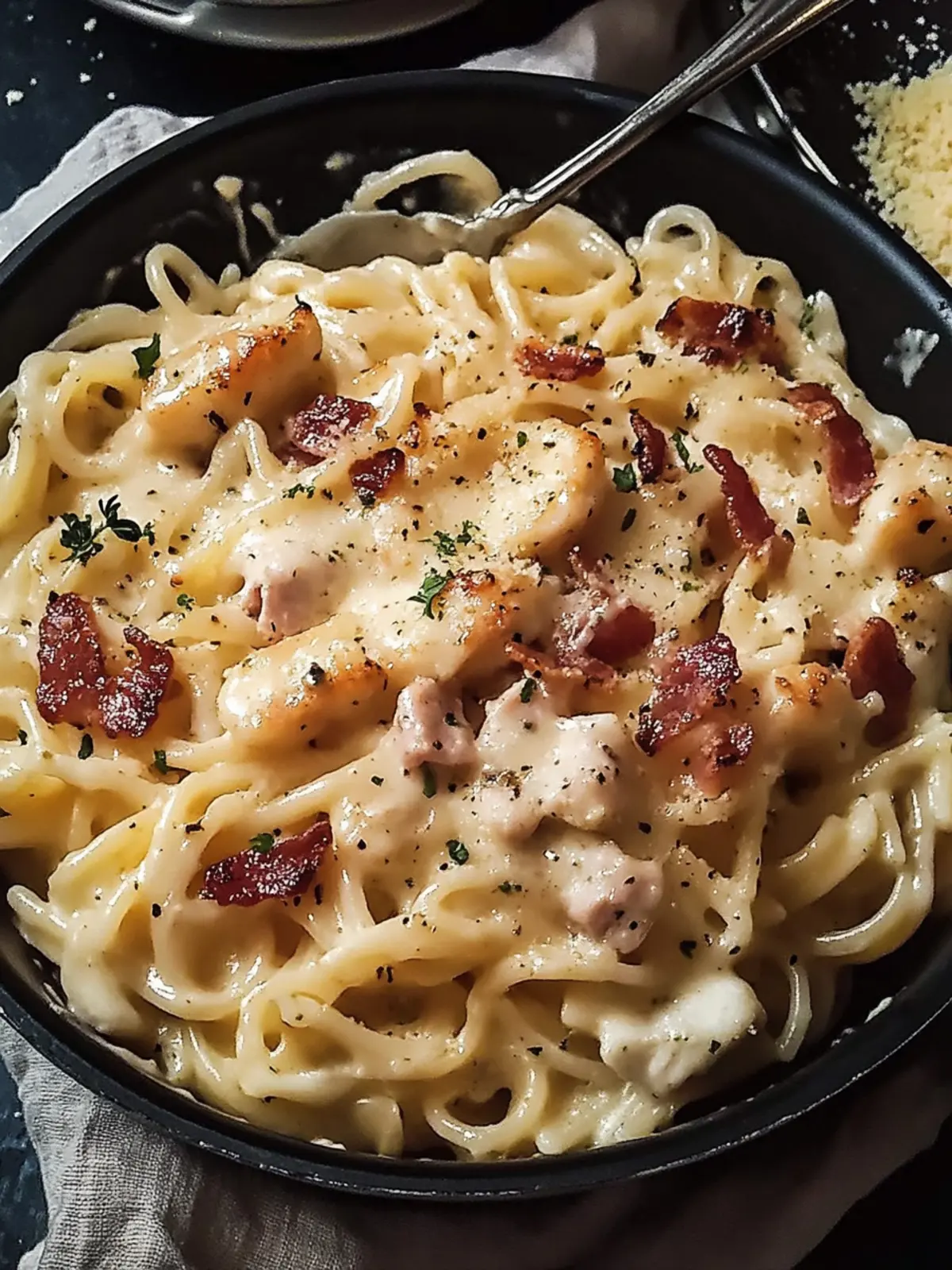 Hühnchen Speck Ranch Pasta: Cremig, schnell und unwiderstehlich 2 Hühnchen Speck Ranch Pasta