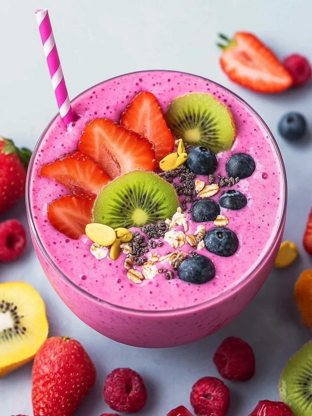 Drachenfrucht Smoothie Schüssel für einen bunten Start in den Tag 4 Drachenfrucht Smoothie Schüssel