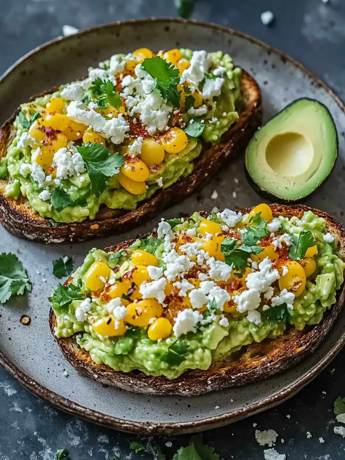 Köstlicher mexikanischer Straßenmais Avocado-Toast für jeden Tag 4 Mexikanischer Straßenmais Avocado-Toast
