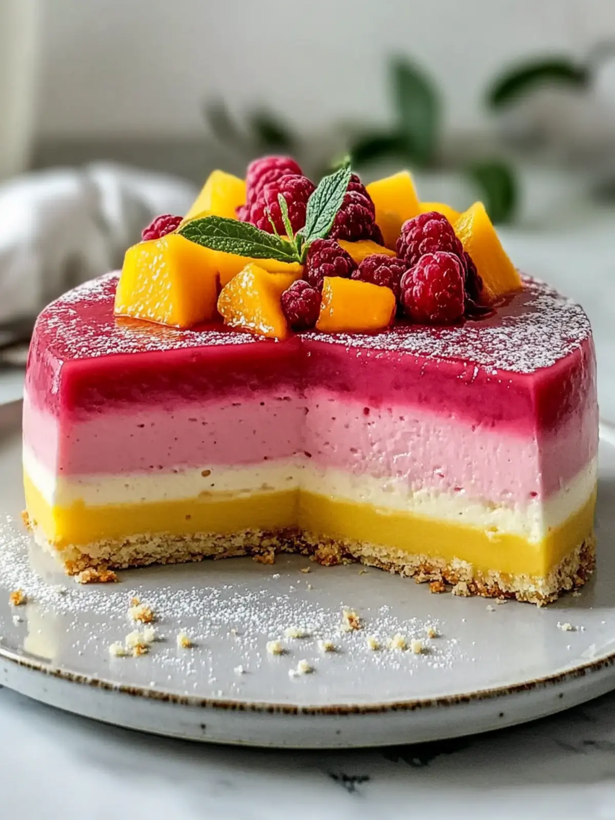 Himmlische Mango Himbeere Mousse Torte für jeden Anlass 4 Himmlische Mango Himbeere Mousse Torte