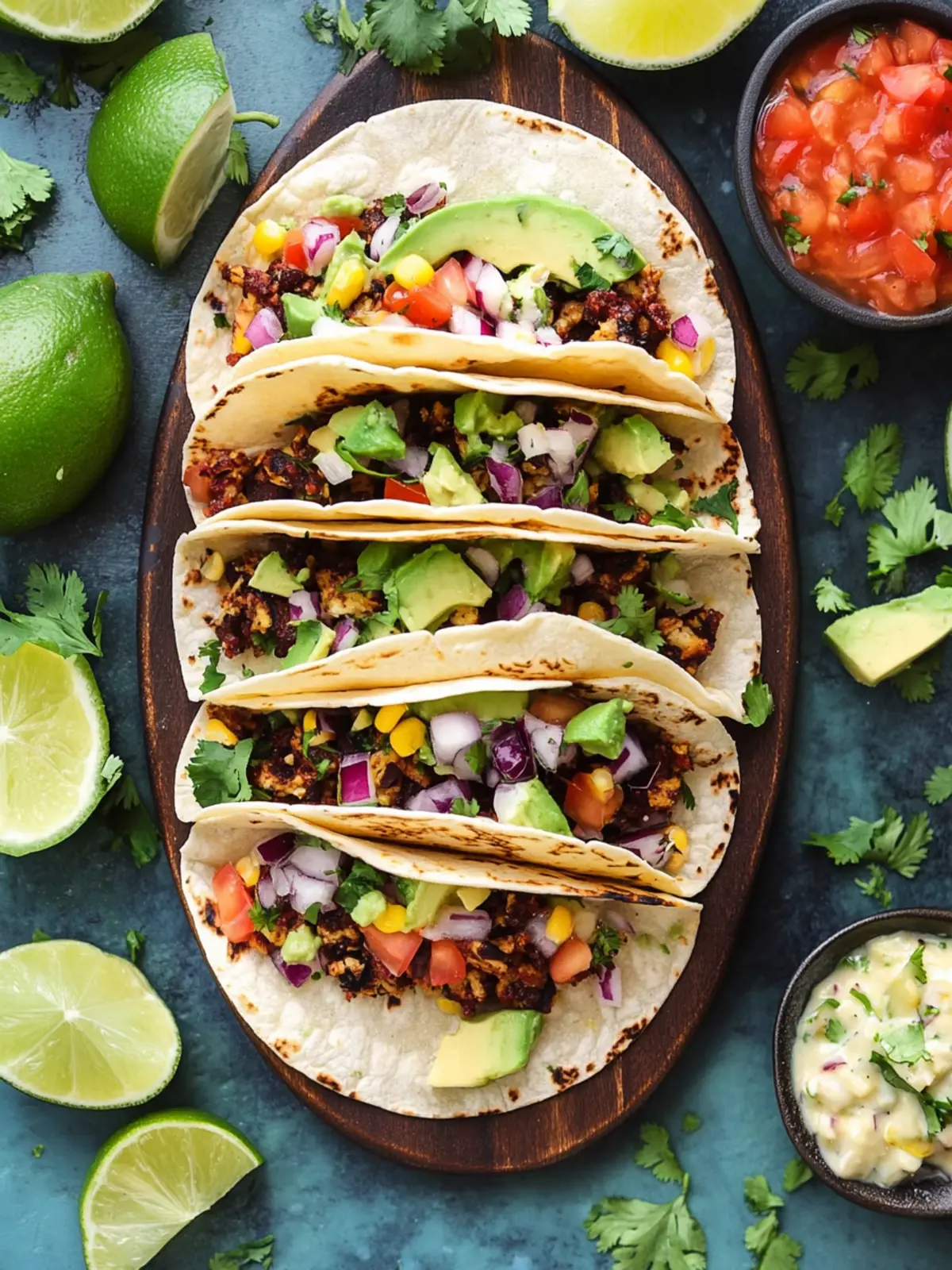 Satte Vegan Tacos mit cremiger Tahini-Sauce für jeden Abend 5 Vegan Tacos