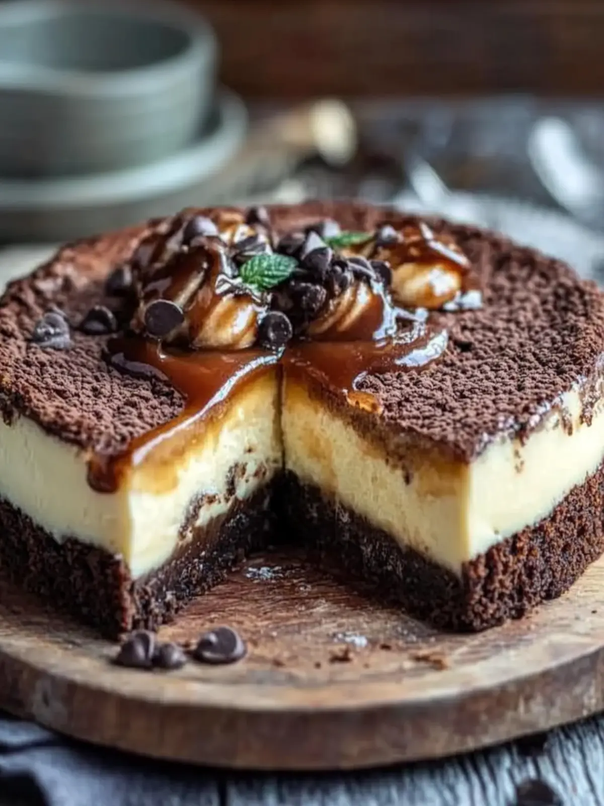 Karamell Brownie Käsekuchen – Ein süßer Traum aus Schichten 2 Karamell Brownie Käsekuchen